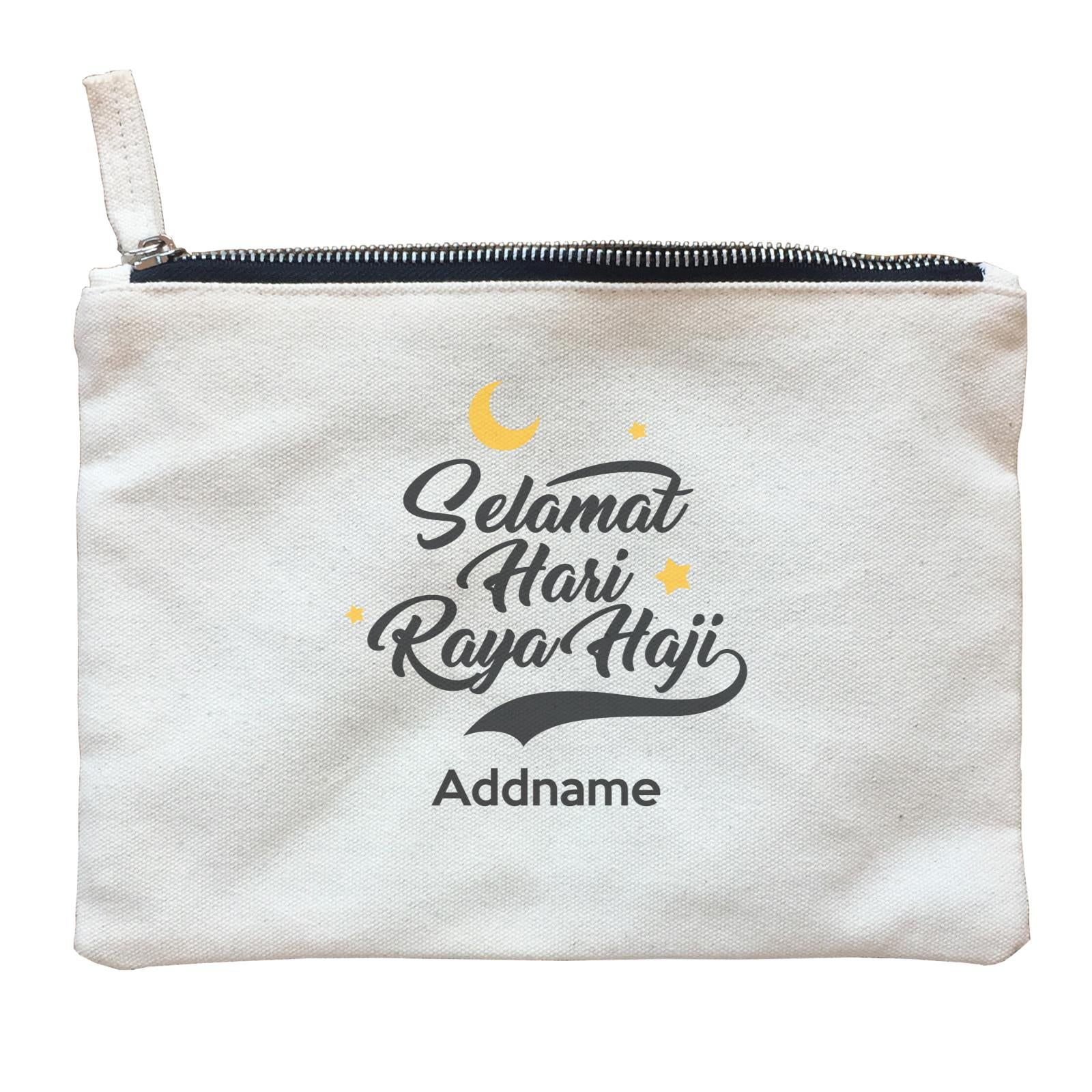 Raya Typography Selamat Hari Raya Haji Addname Zipper Pouch