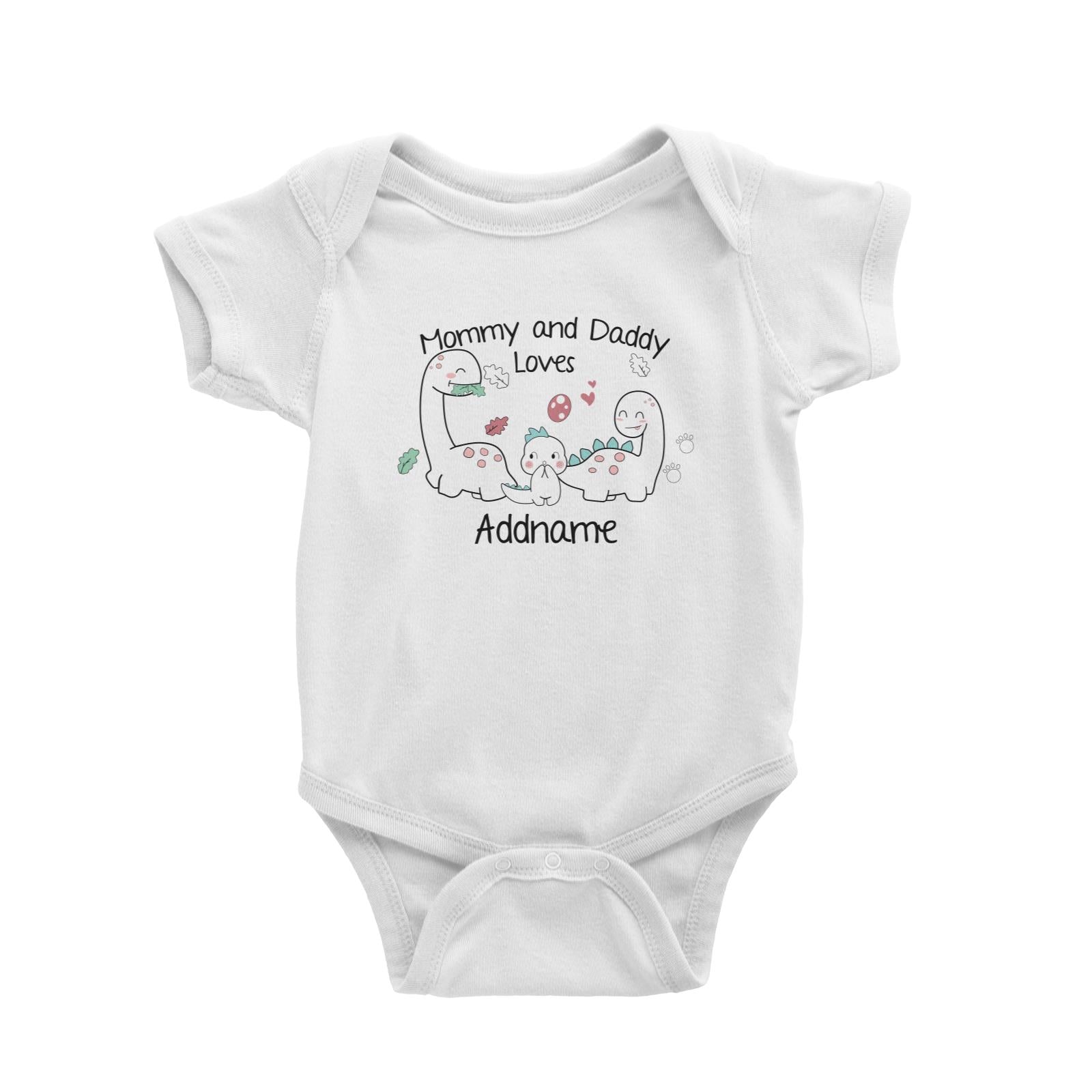 Cute Animals And Friends Series Cute Little Dinosaur Mommy And Daddy Loves Addname Baby Romper