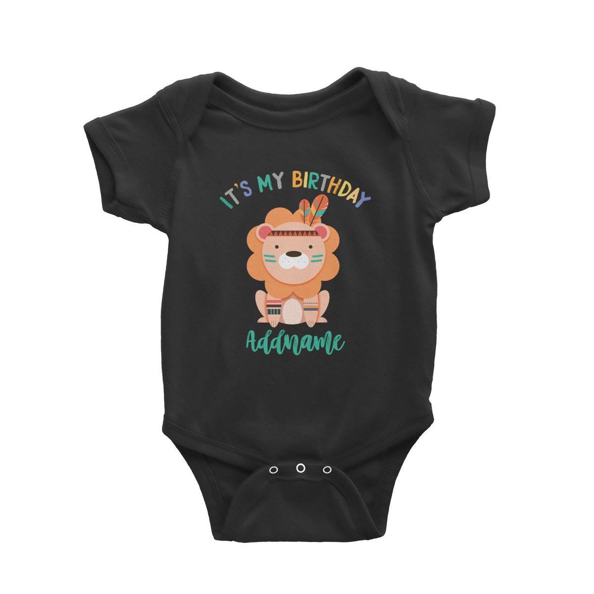 Animal Tribal Birthday Theme Lion Addname Baby Romper