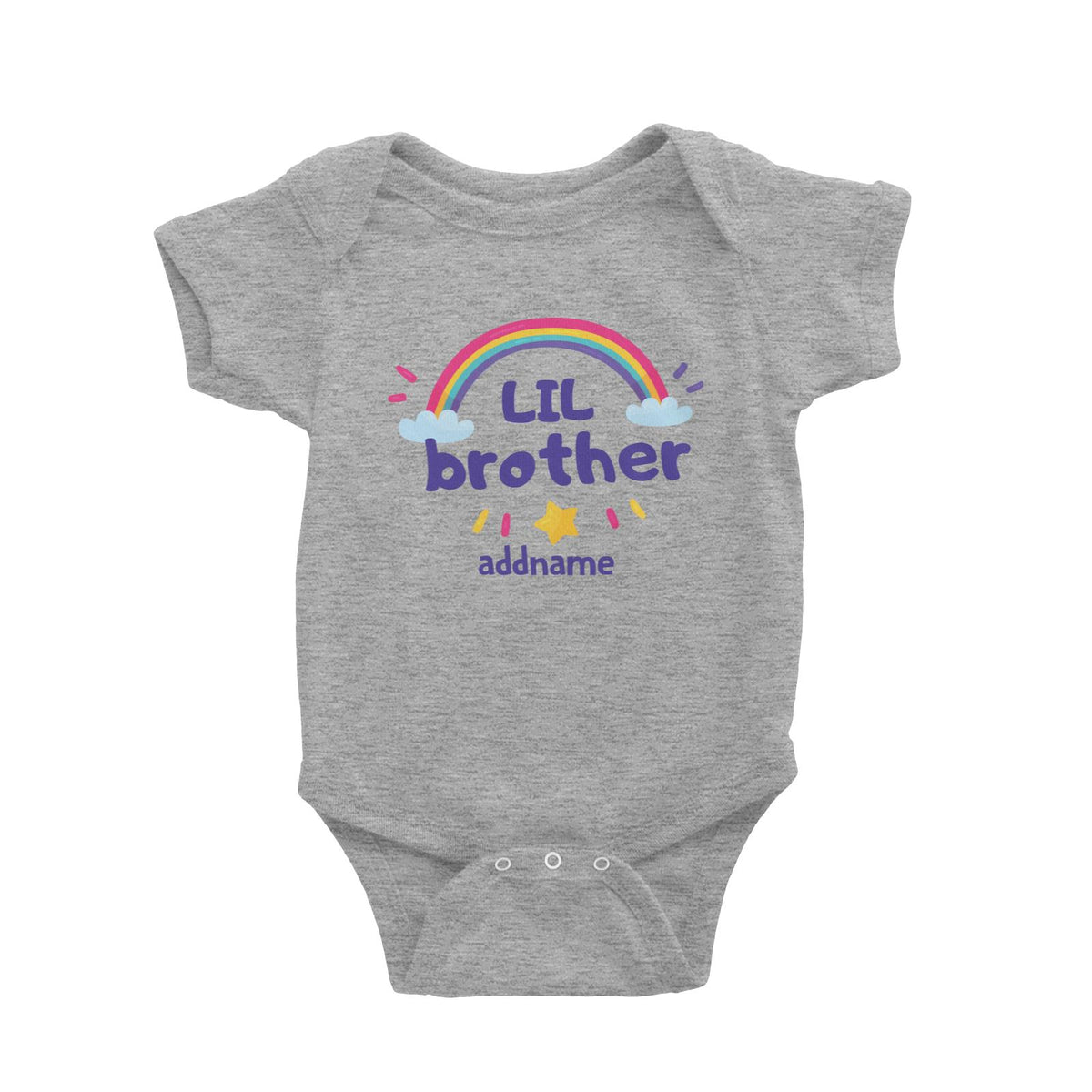 Cute Rainbow Little Brother Baby Romper