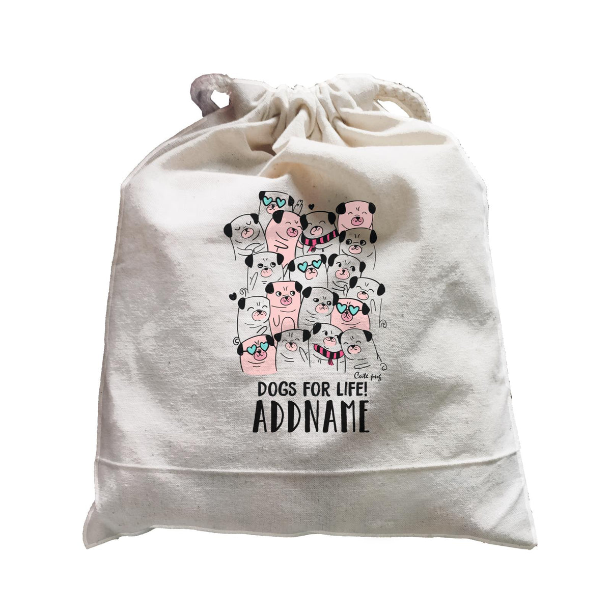 Cool Vibrant Series Cute Pugs Dogs For Life Addname Satchel
