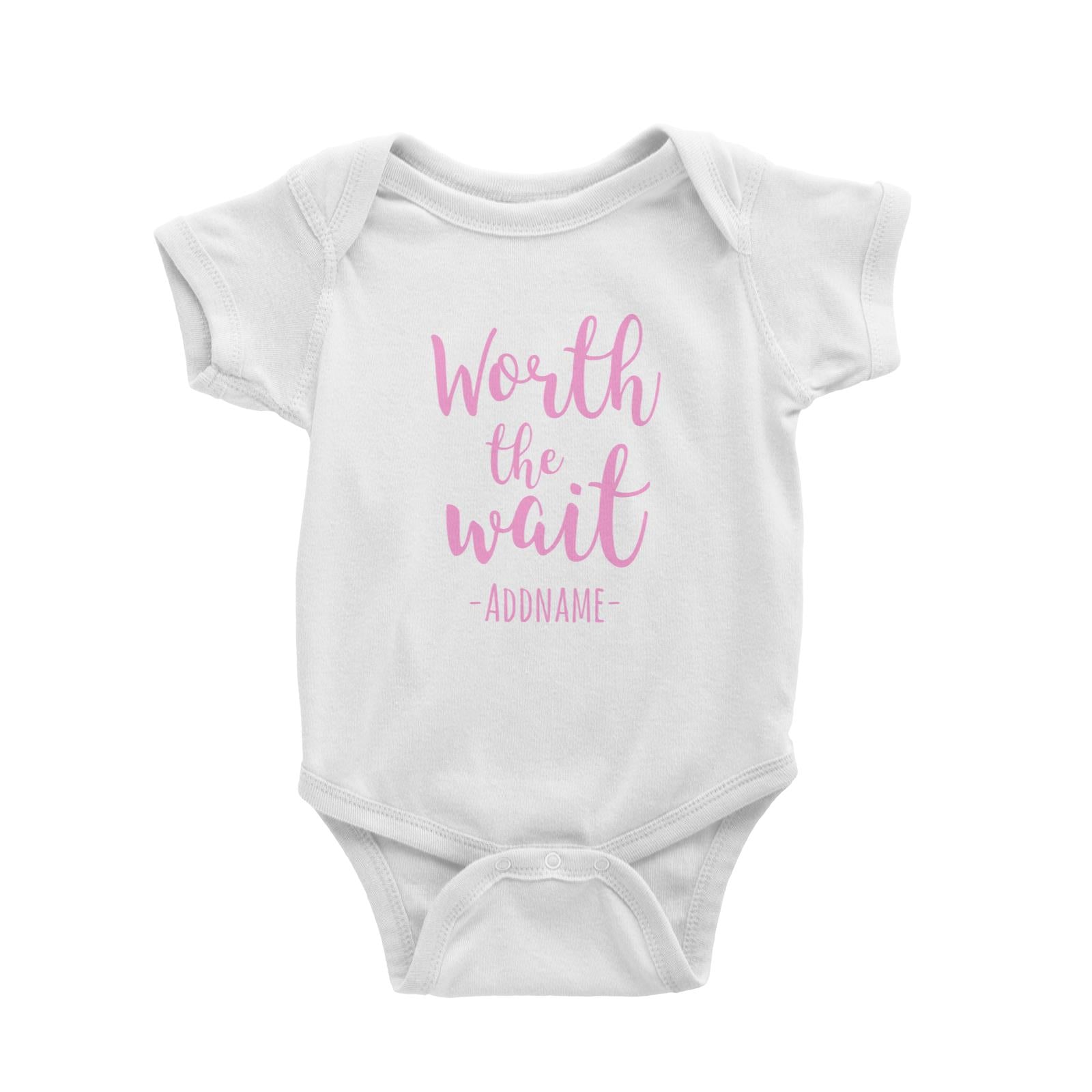 Pink Worth The Wait White Baby Romper