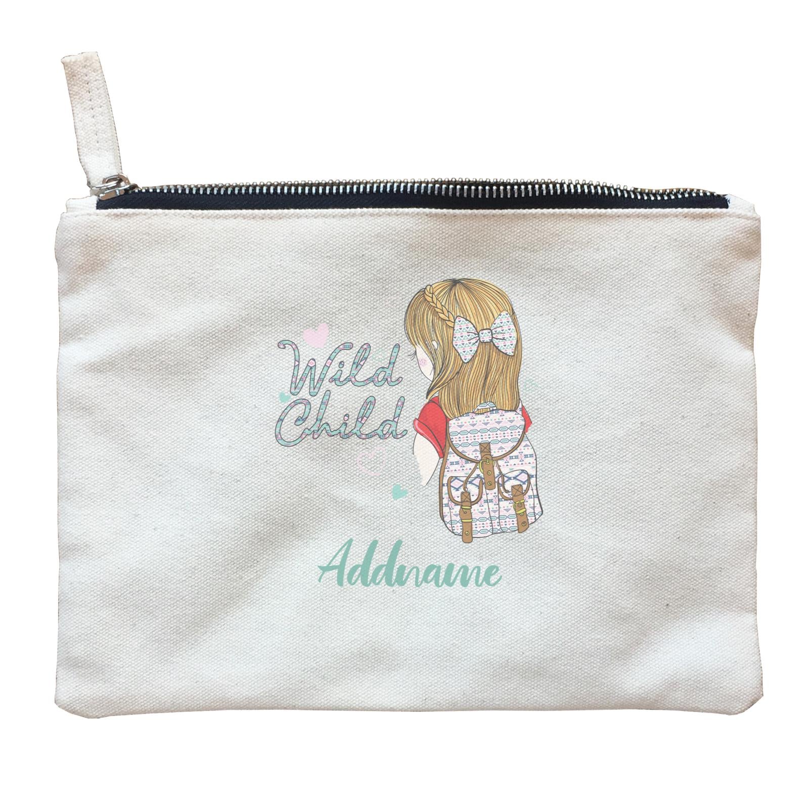 Beautiful Chic Wild Child Backpack with Addname Zipper Pouch