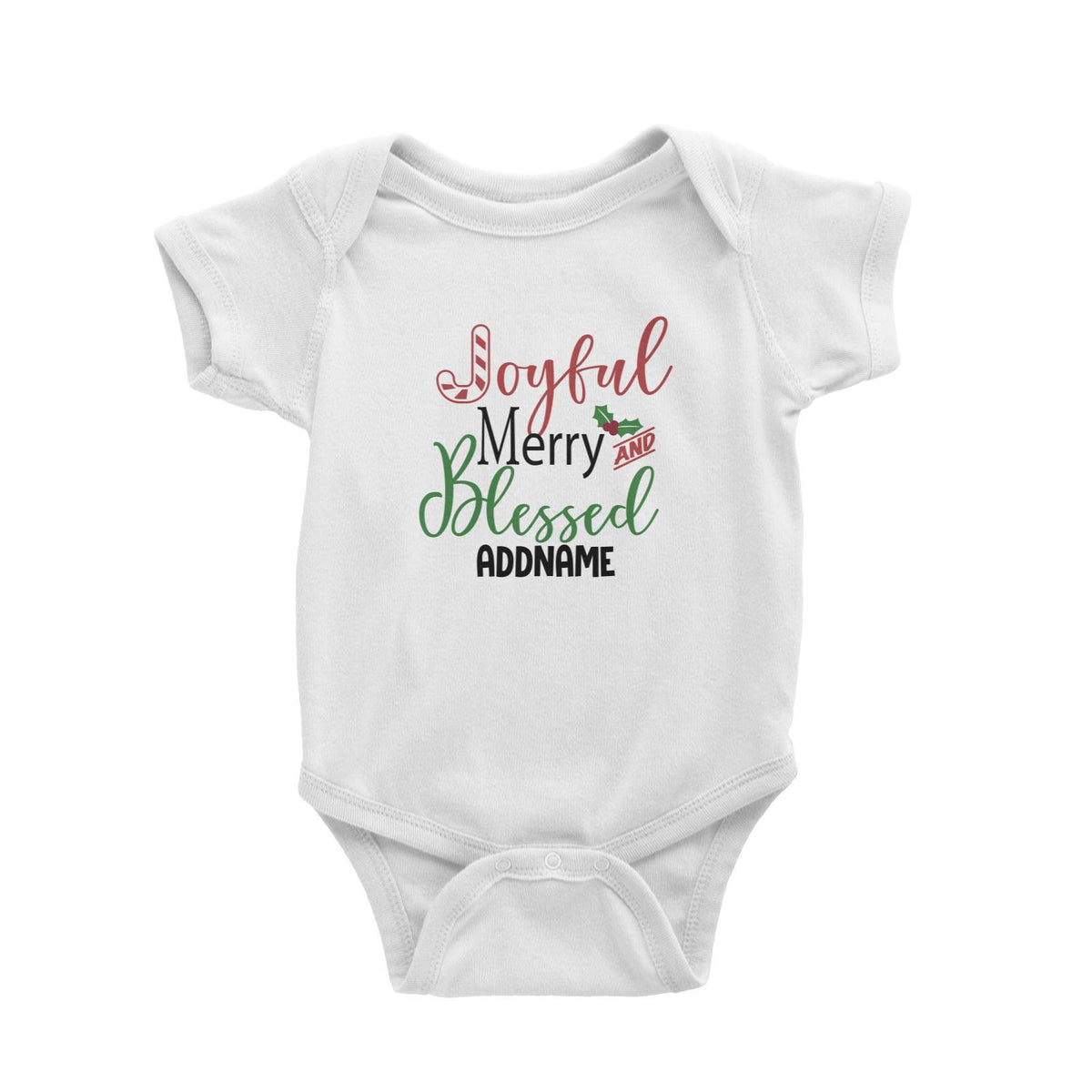 Xmas Joyful Merry and Blessed Baby Romper