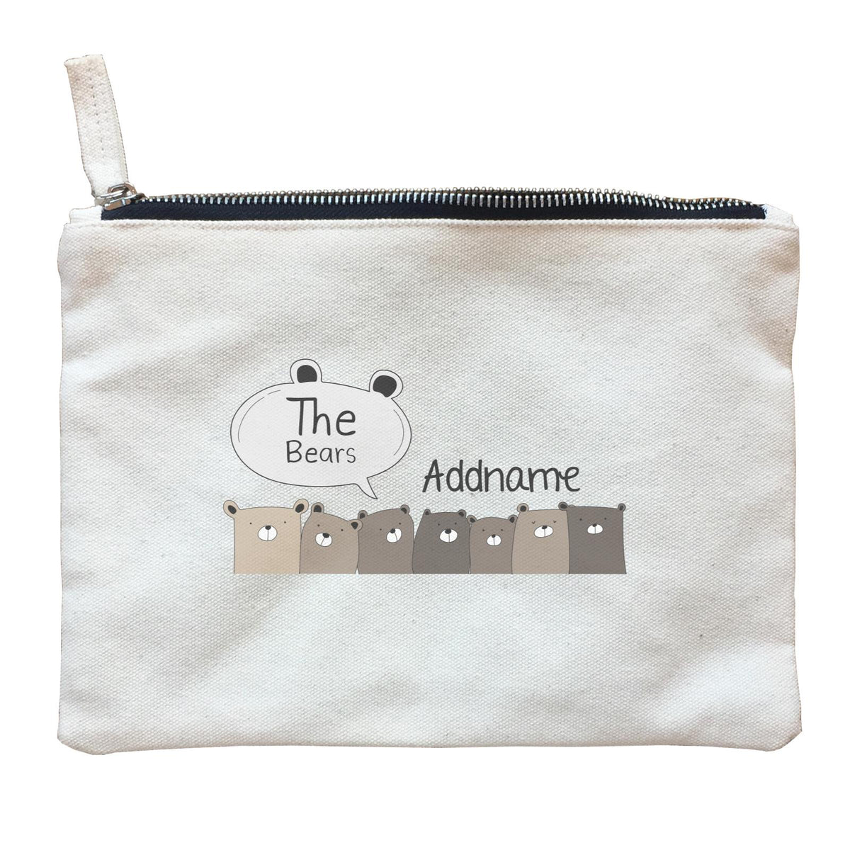 Cute Animals And Friends Series The Bears Group Addname Zipper Pouch