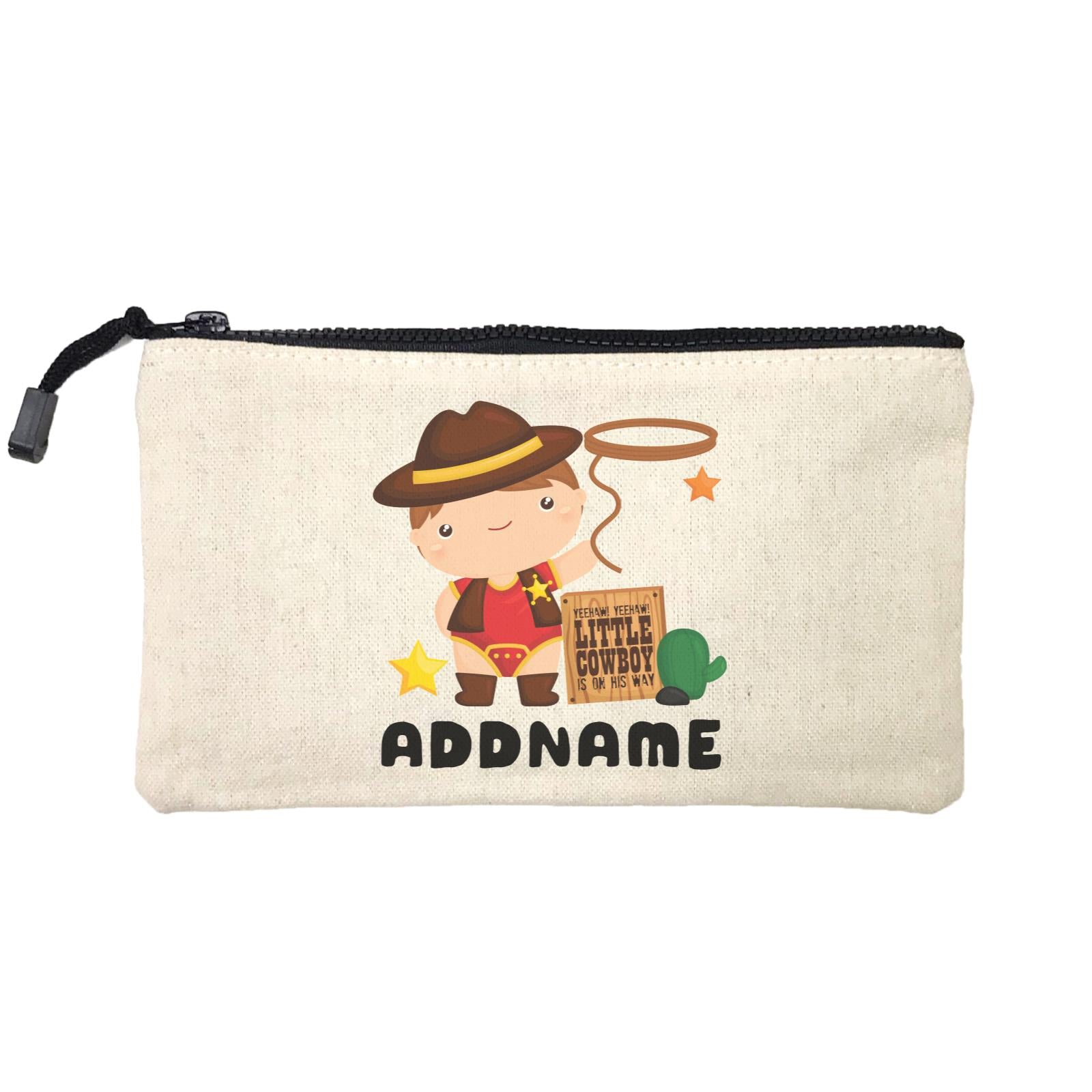Birthday Cowboy Style Yeehaw Little Cowboy Is On His Way Addname Mini Accessories Stationery Pouch