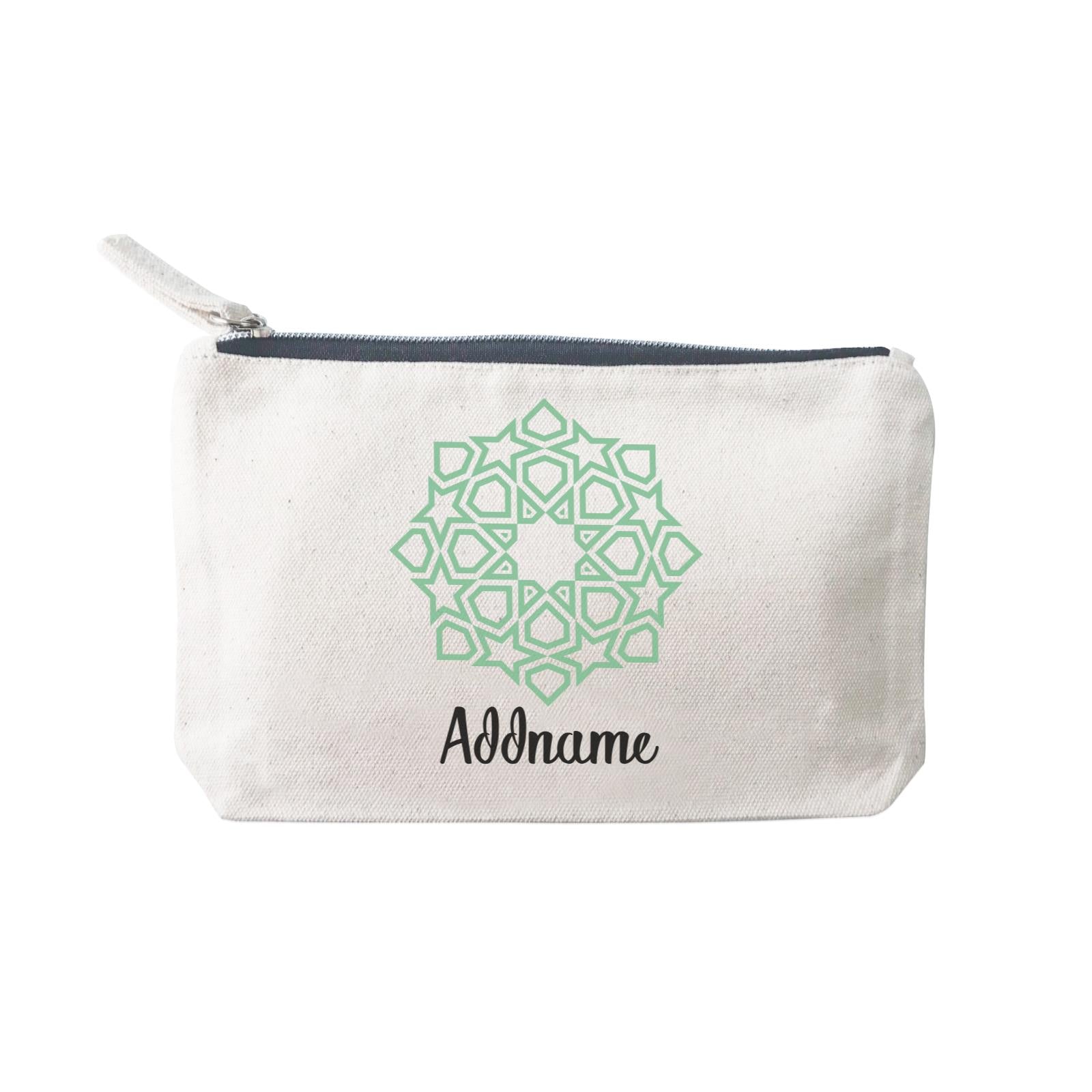 Raya Symbol Green Islamic Geometric Addname Mini Accessories Stationery Pouch 2