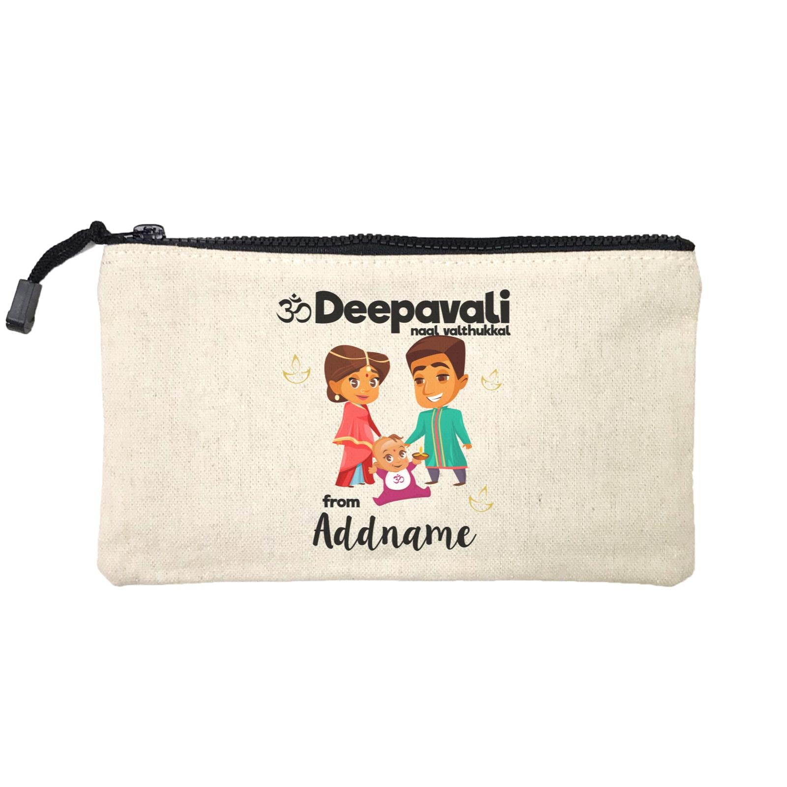 Cute Family Of Three OM Deepavali From Addname Mini Accessories Stationery Pouch