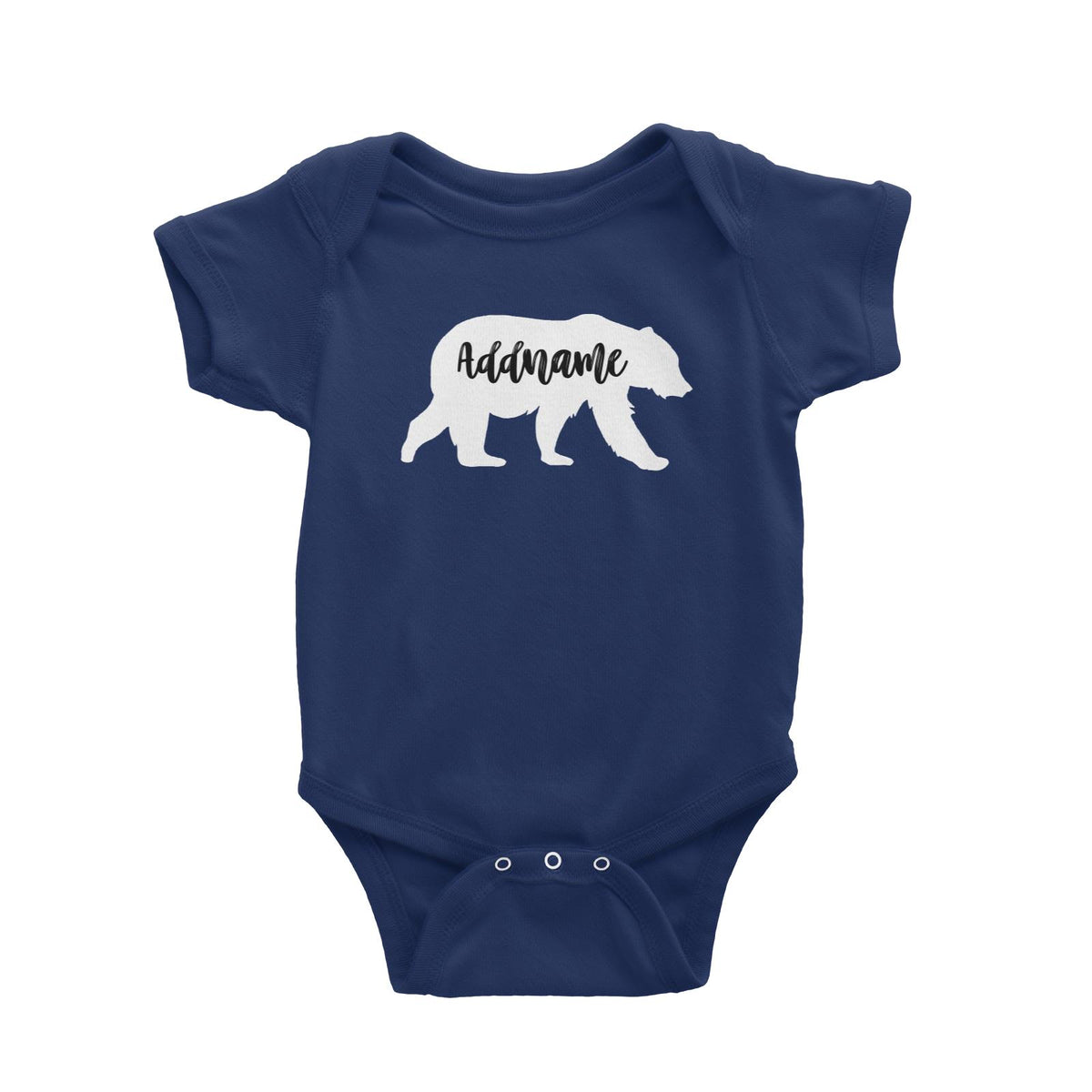 Cute Bear Silhouette Addname Baby Romper