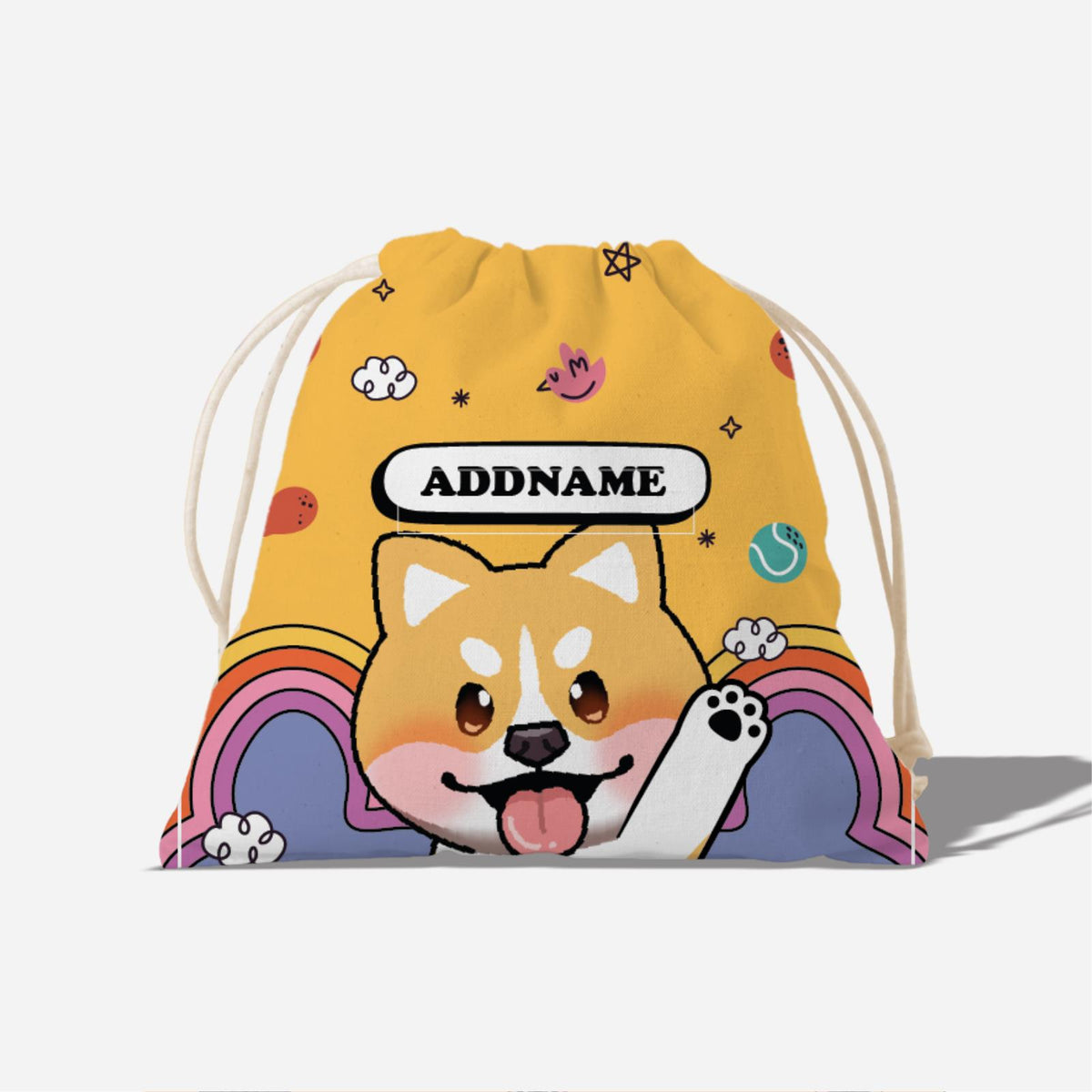 Paw Print Series Full Print Satchel - Shiba