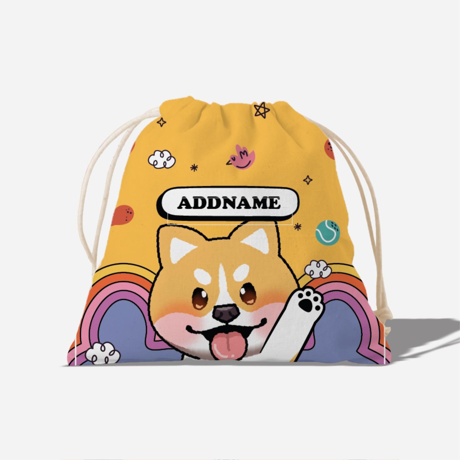 Paw Print Series Full Print Satchel - Shiba