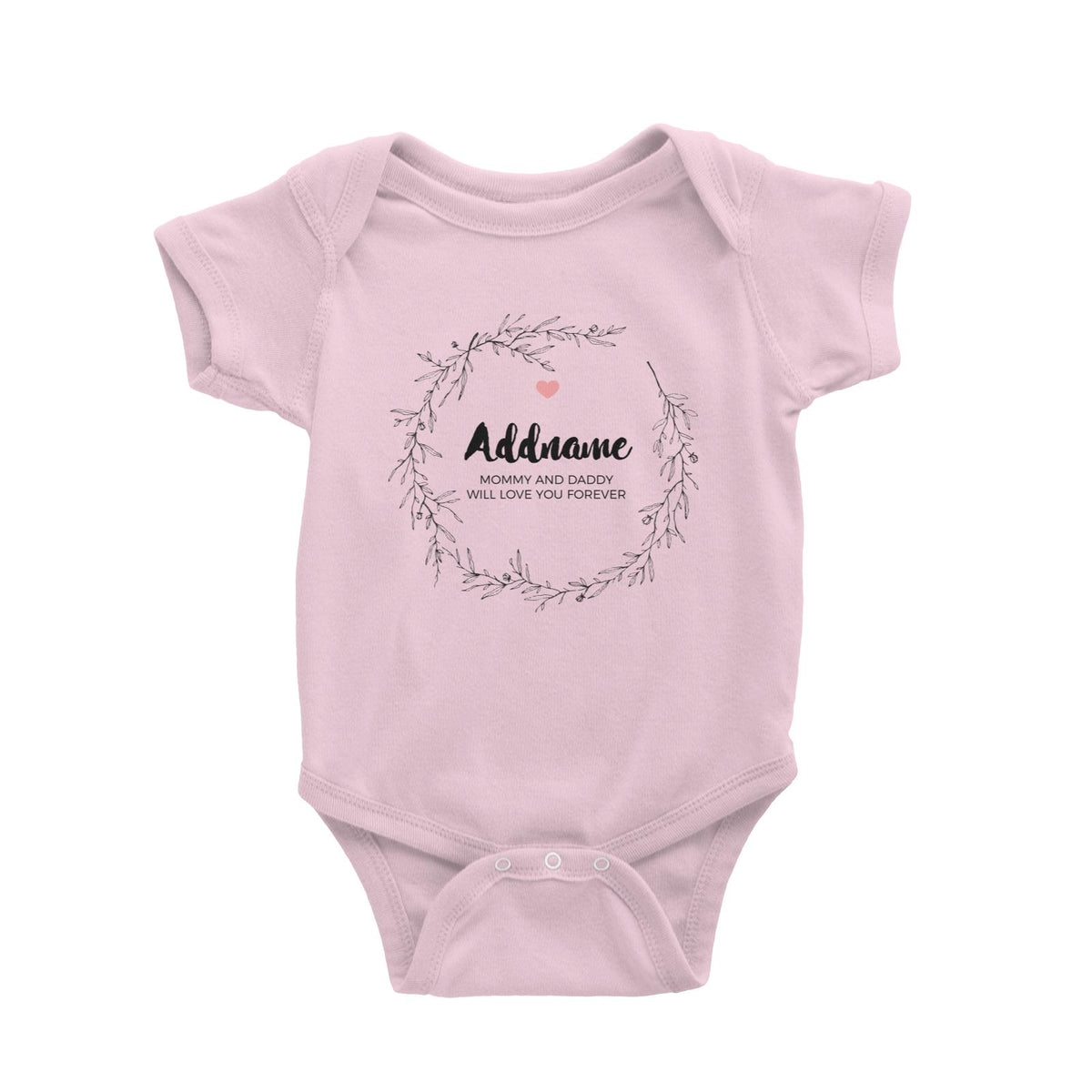 Doodle Wreath Personalizable with Name and Text Baby Romper
