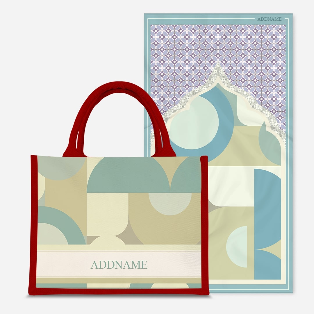 Ryn Series Prayer Mat with Half Lining Small Jute Bag-Pandan