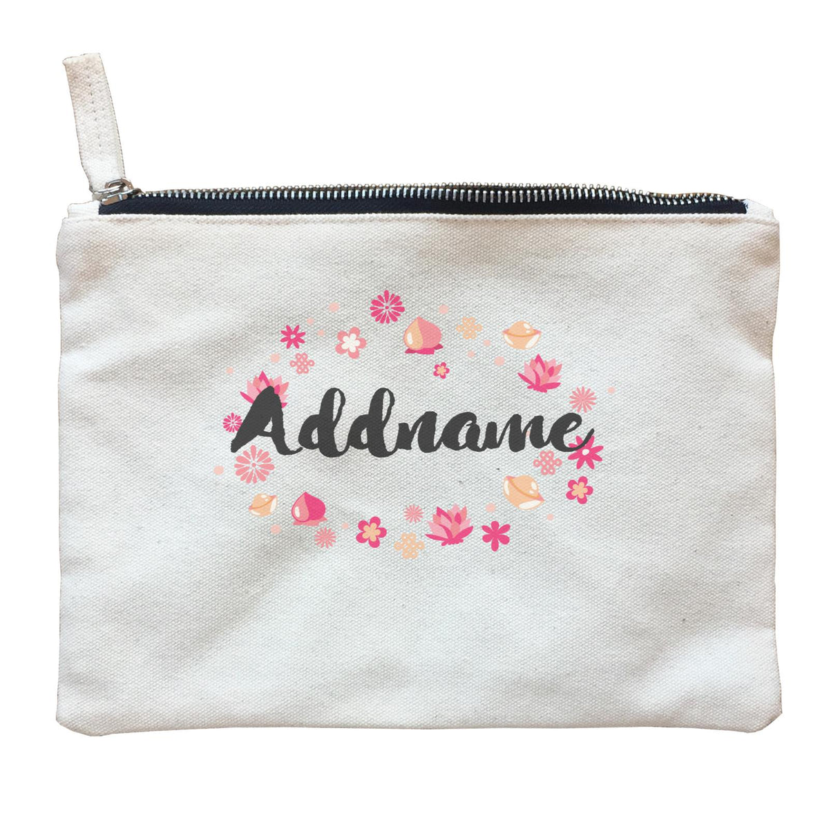 Chinese New Year Addname with Chinese New Year Elements Zipper Pouch