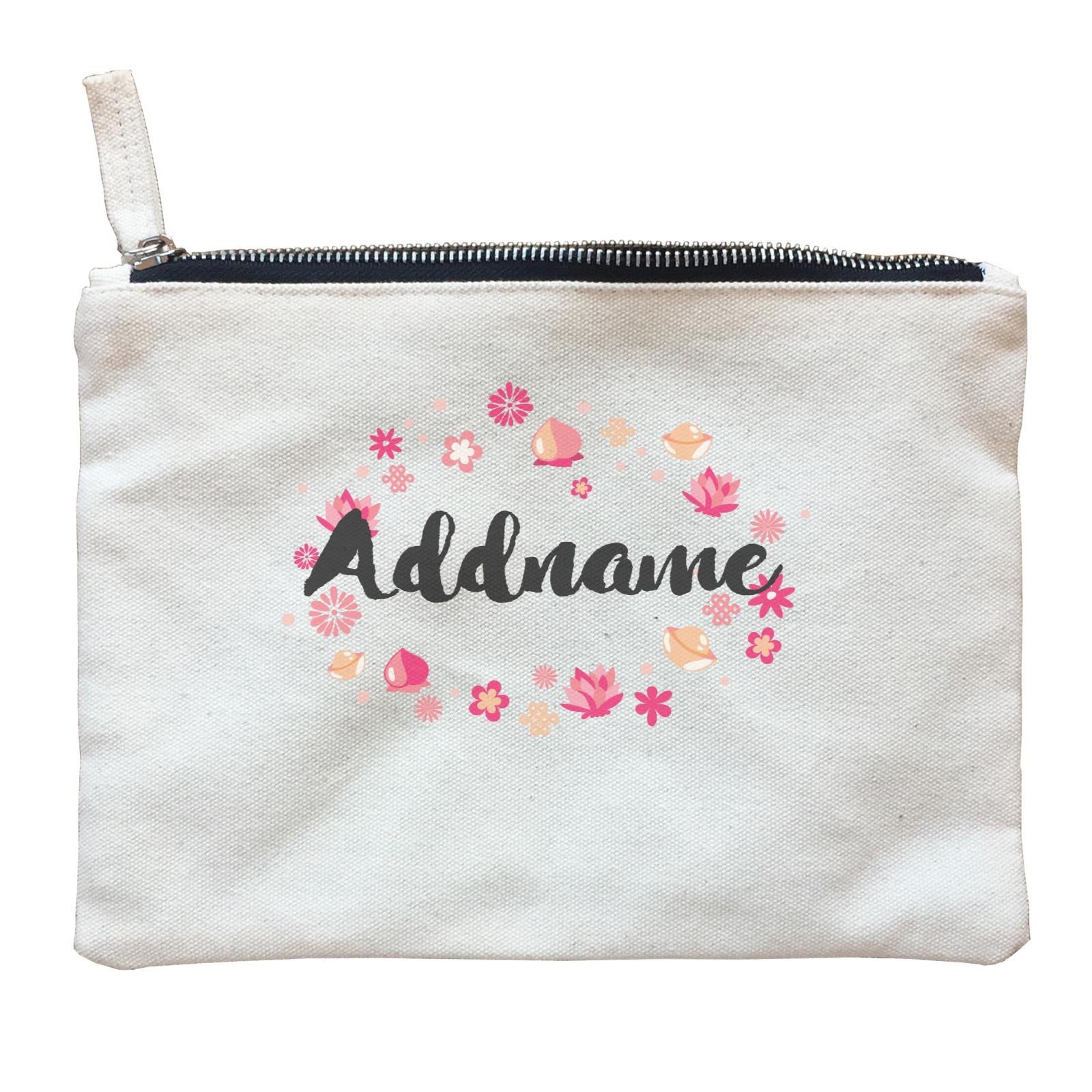 Chinese New Year Addname with Chinese New Year Elements Zipper Pouch