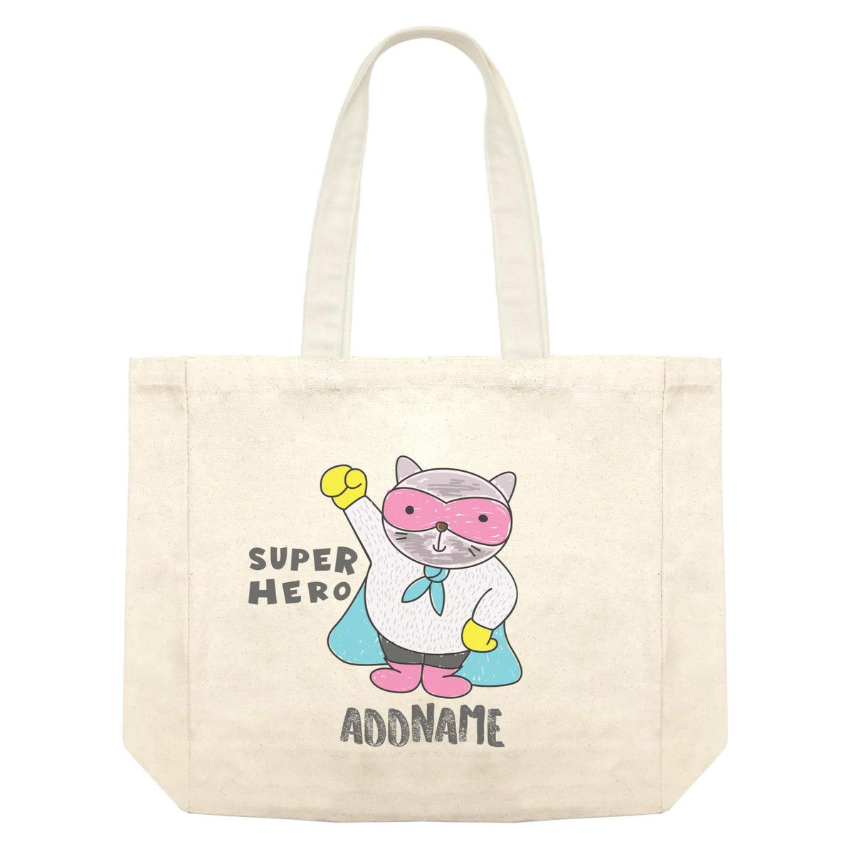 Cool Cute Animals Cats Super Hero Addname Shopping Bag