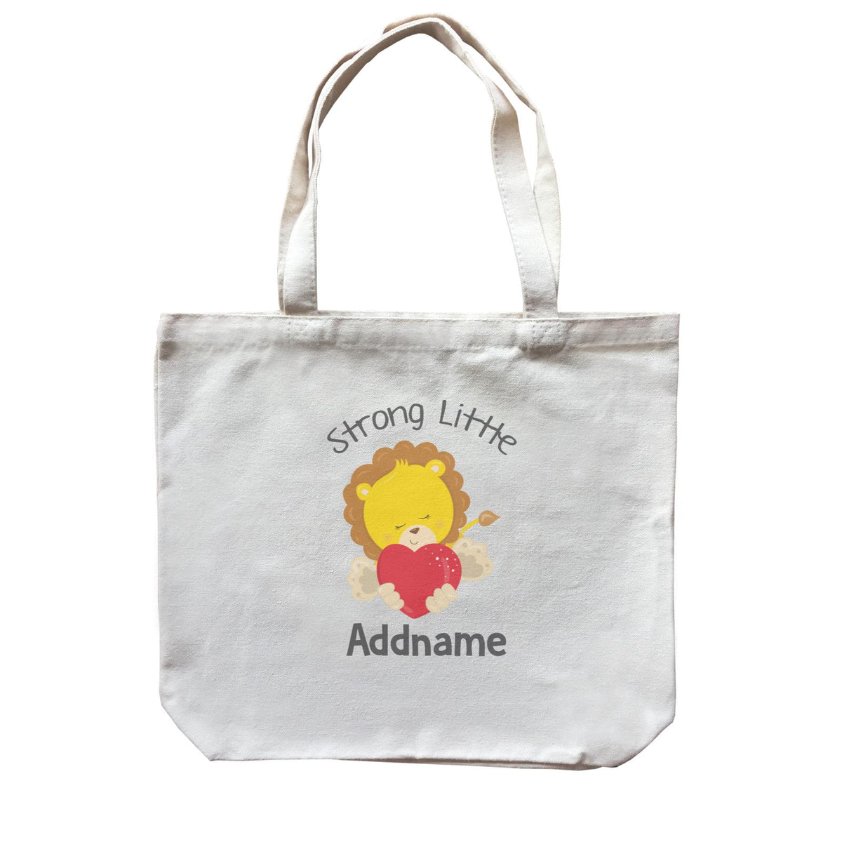 Animal Hearts Strong Little Lion Addname Canvas Bag