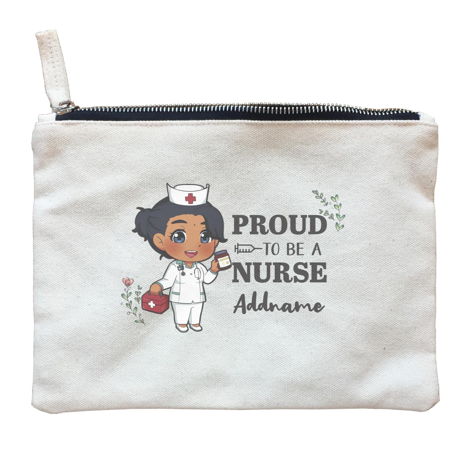 Proud To Be A Nurse Chibi Female Indian Zipper Pouch