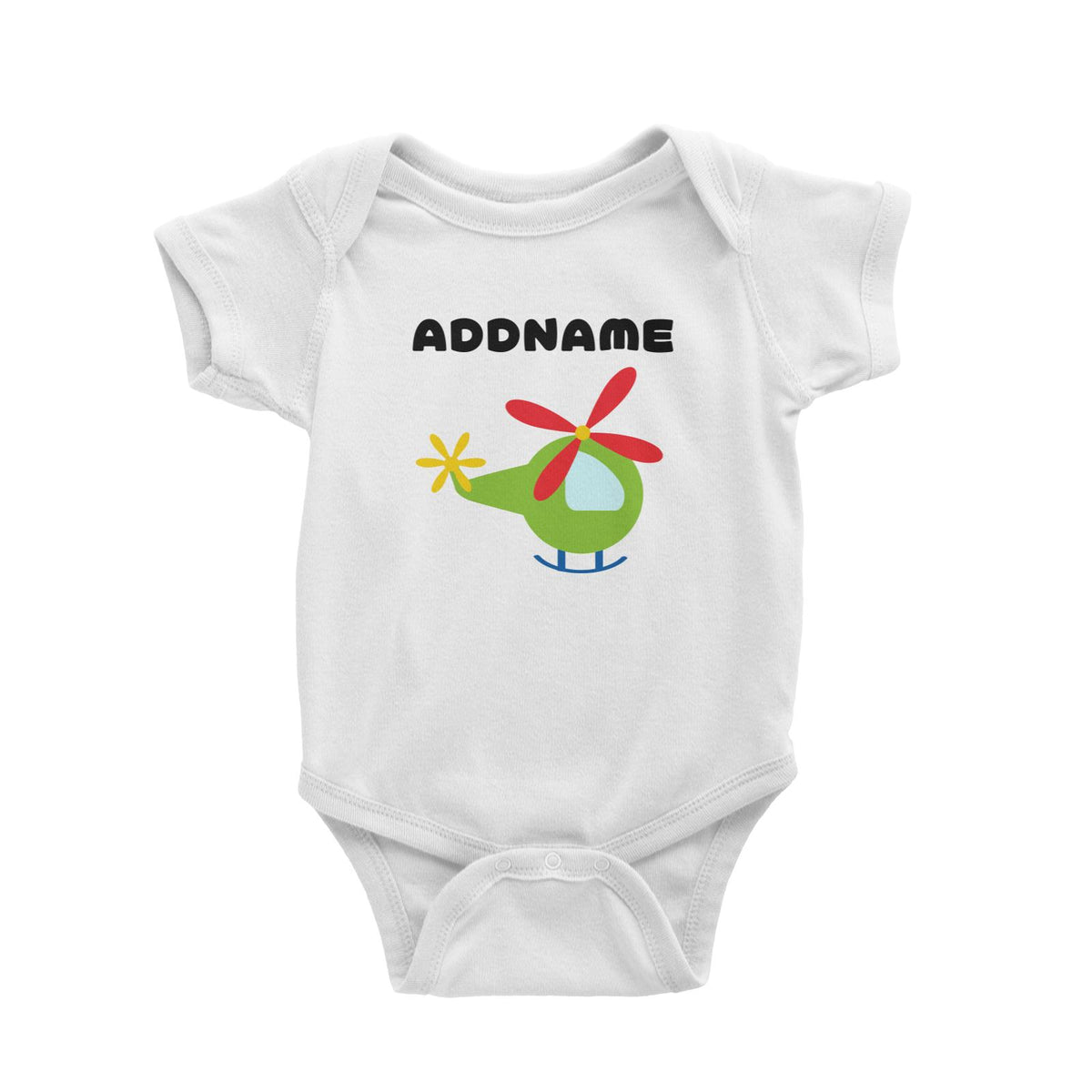Transportation Helicopter Addname Baby Romper