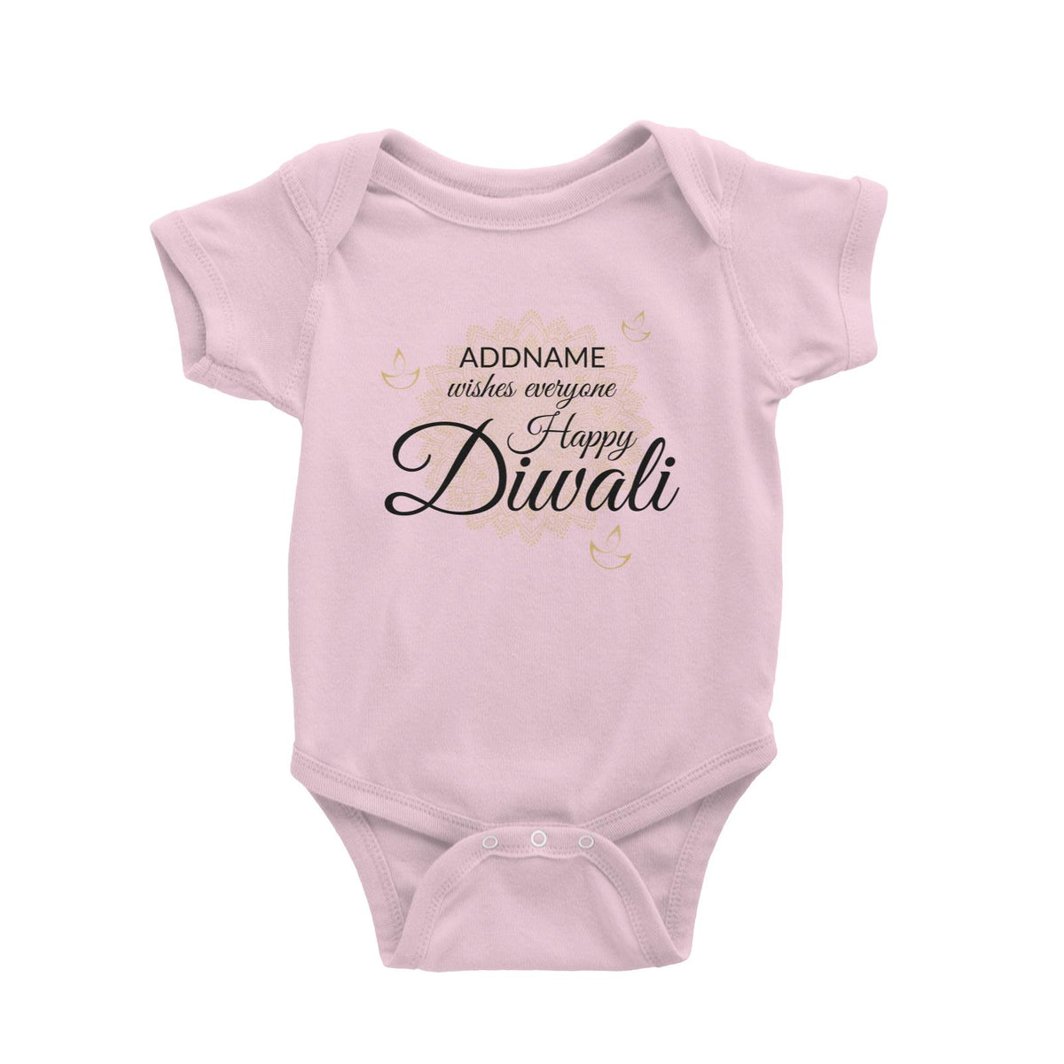 Addname Wishes Everyone Happy Diwali with Mandala Baby Romper