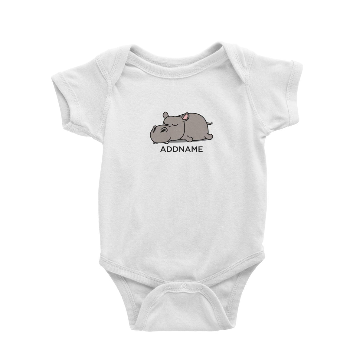 Lazy Hippopotamus Addname Baby Romper