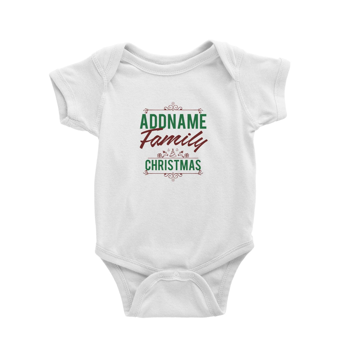 Christmas Addname Family Christmas with Elements Baby Romper