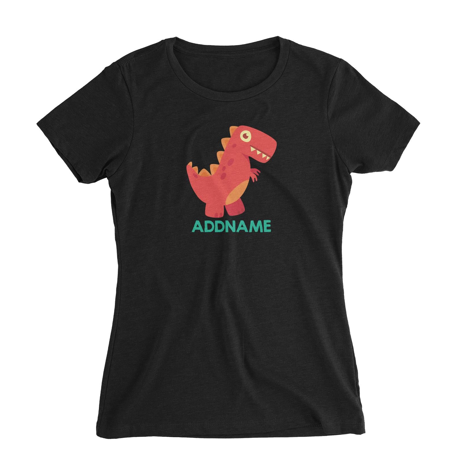 Cute T-Rex Dinosaur Personalizable Design Women's Slim Fit T-Shirt
