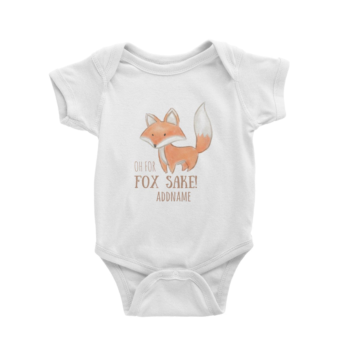 Oh For Fox Sake White Baby Romper