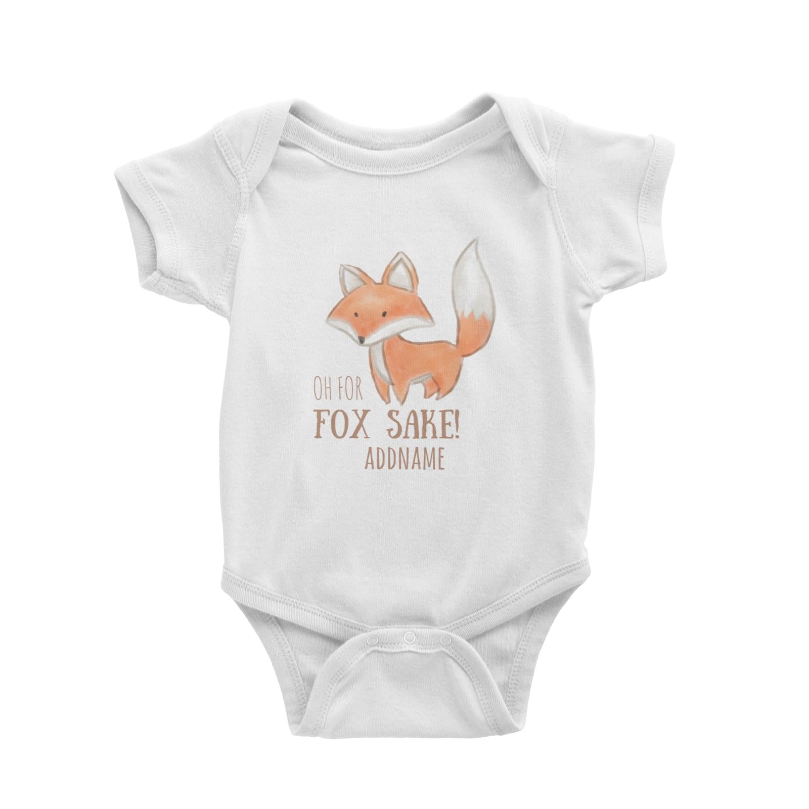 Oh For Fox Sake White Baby Romper