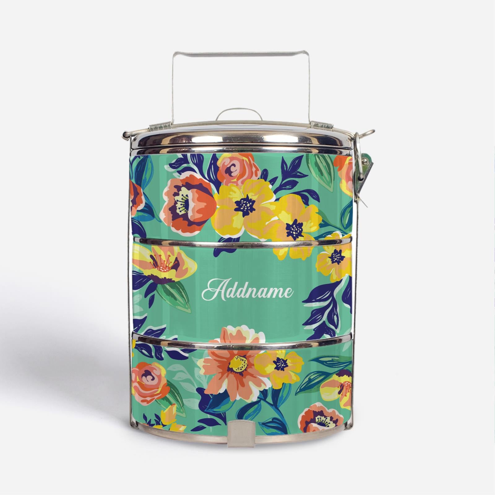 Deborah Series - Teal - Three-Tier Tiffin Carrier