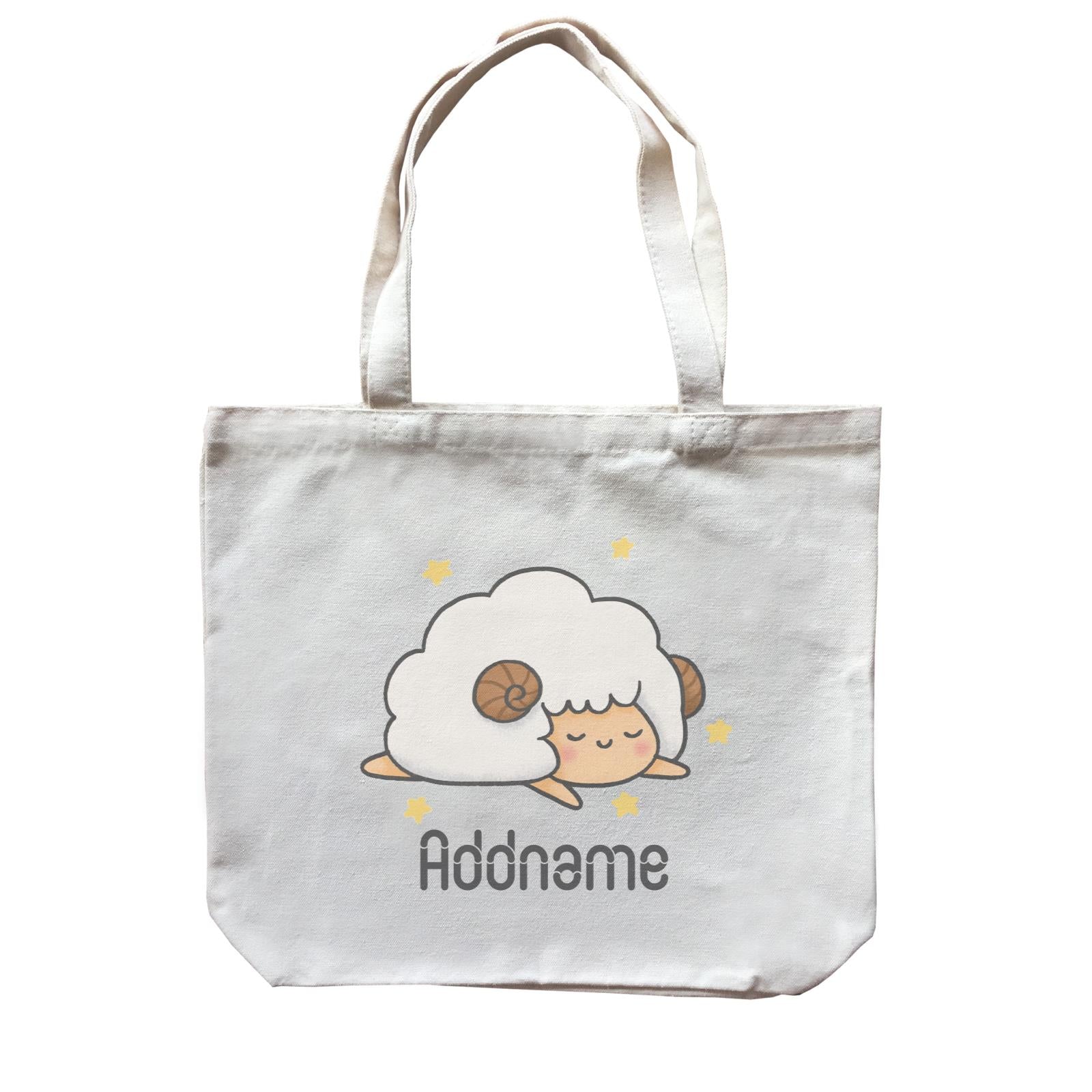 Cute Hand Drawn Style Sheep Addname Canvas Bag