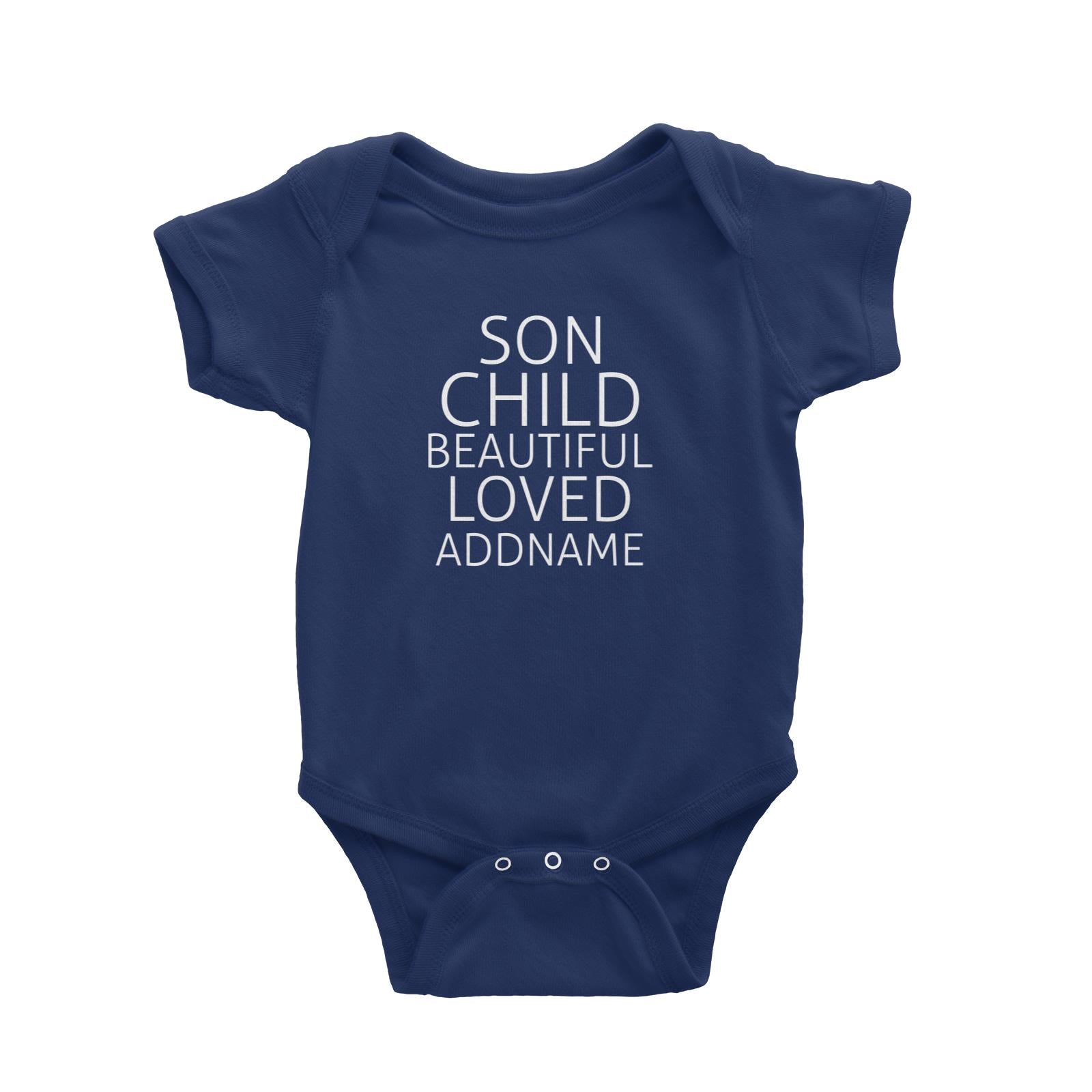 Son and Child Baby Romper Personalizable Designs Matching Family Simple