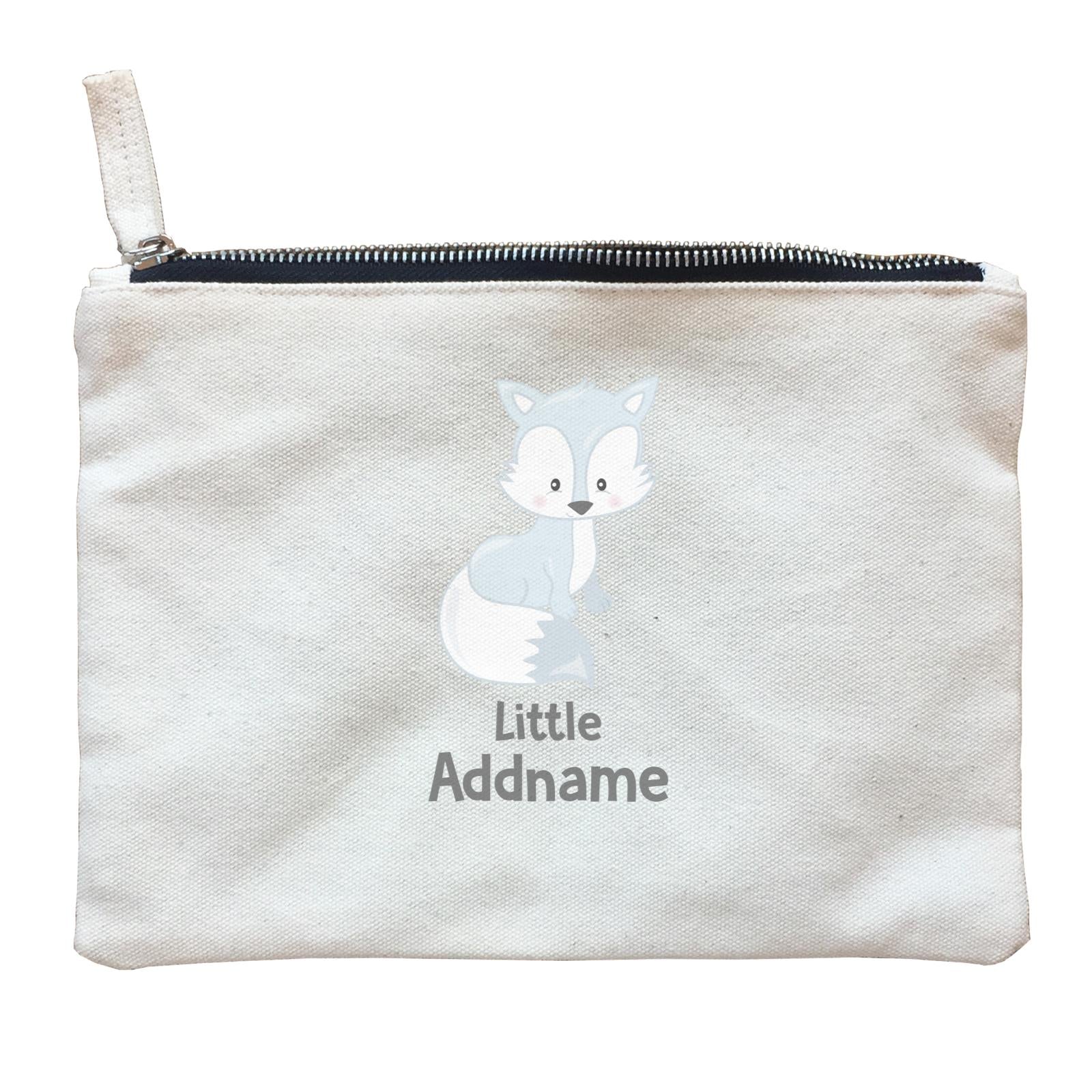 Arctic Animals Little White Fox Addname Zipper Pouch