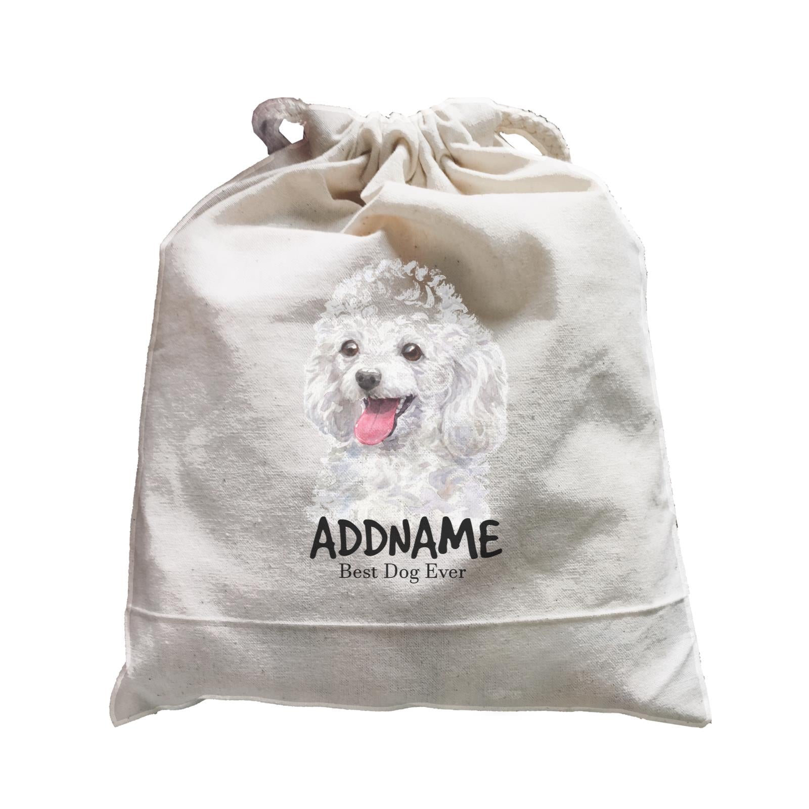Watercolor Dog Poodle White Best Dog Ever Addname Satchel