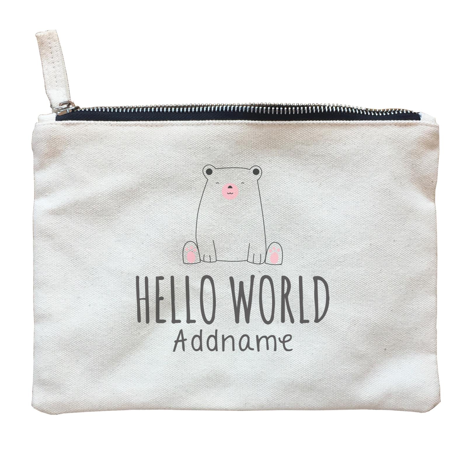 Cute Animals and Friends Series 2 Bear Hello World Addname Zipper Pouch