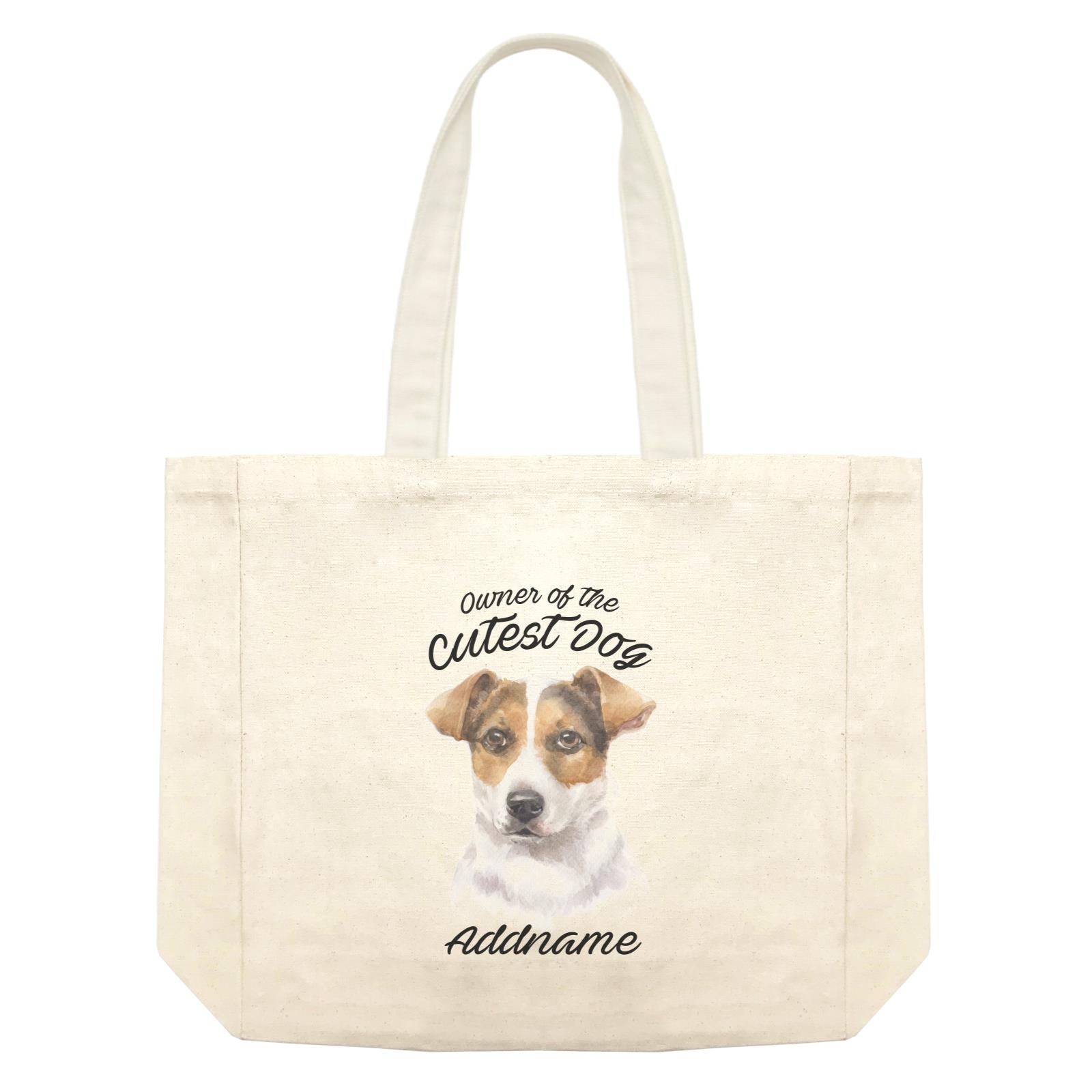 Watercolor Dog Owner Of The Cutest Dog Jack Russell Short Hair Addname Shopping Bag