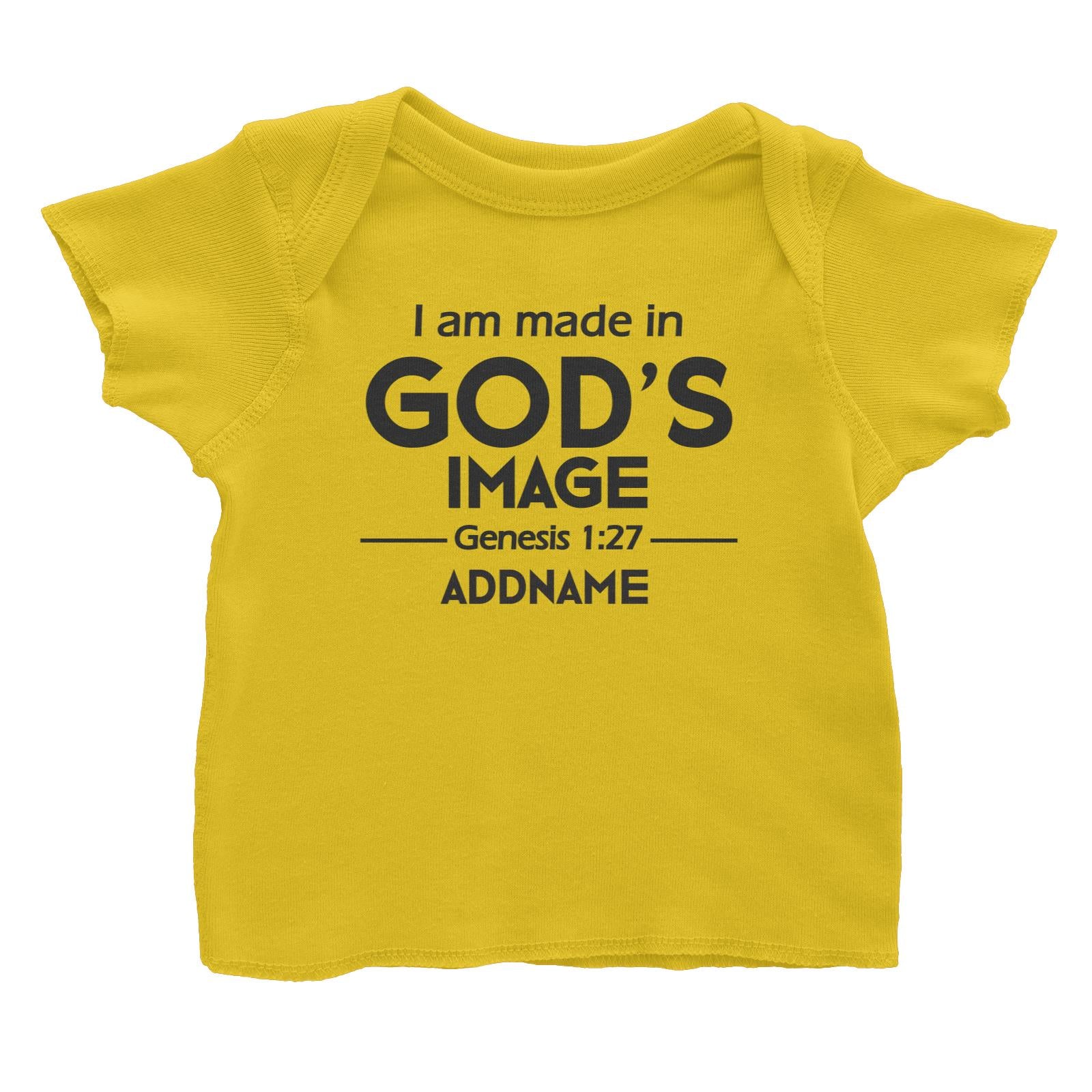 Christian Baby I Am Made in God's Image Genesis 1.27 Addname Baby T-Shirt
