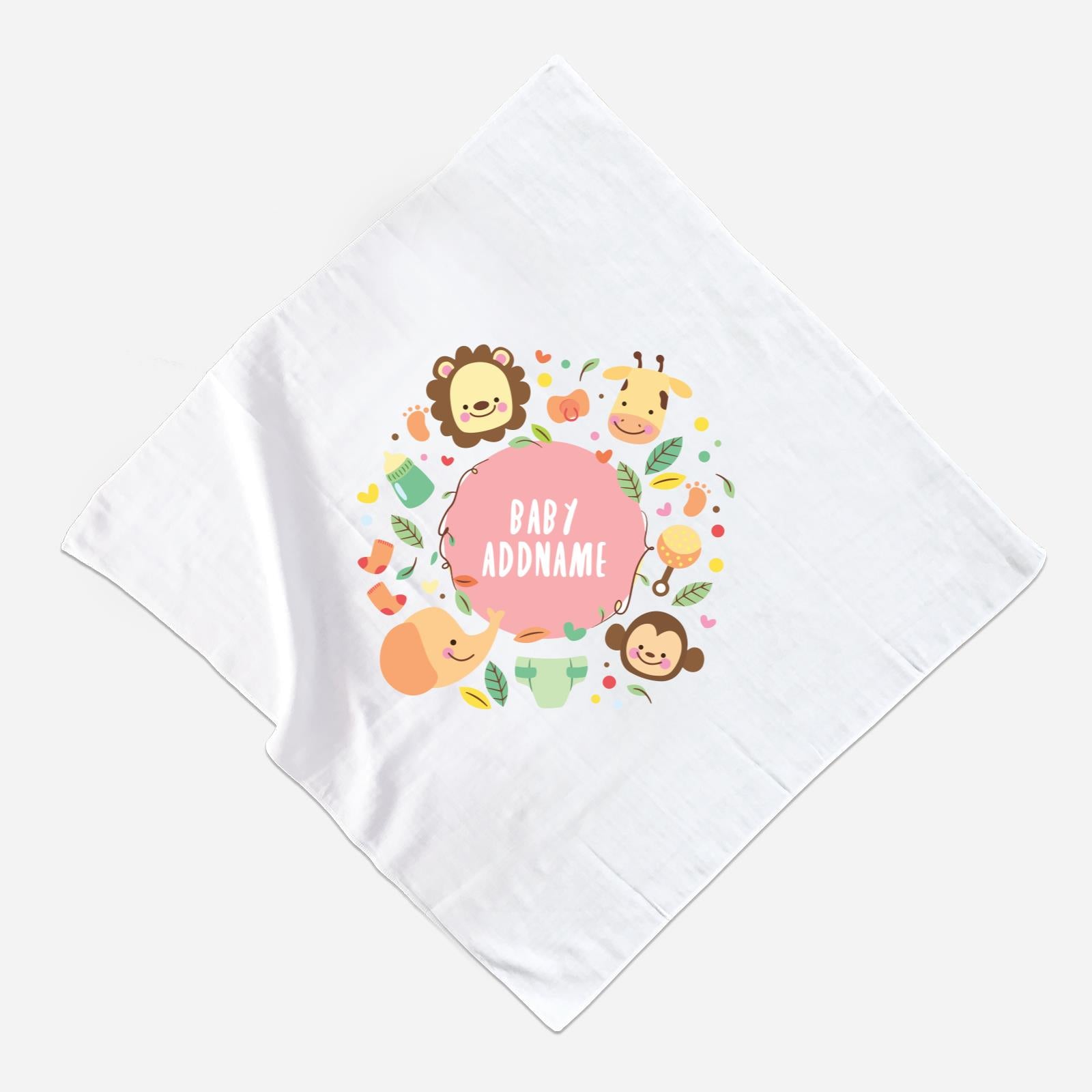 Safari Animal Girl Muslin Square