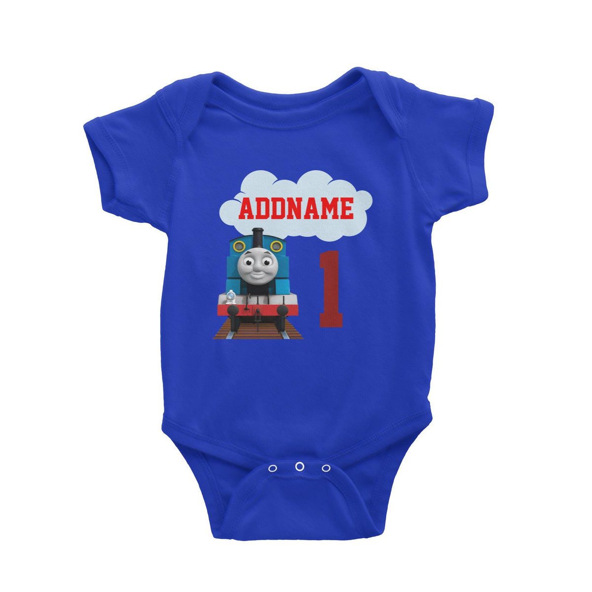 Thomas The Train Birthday Theme Personalizable with Name and Number Baby Romper