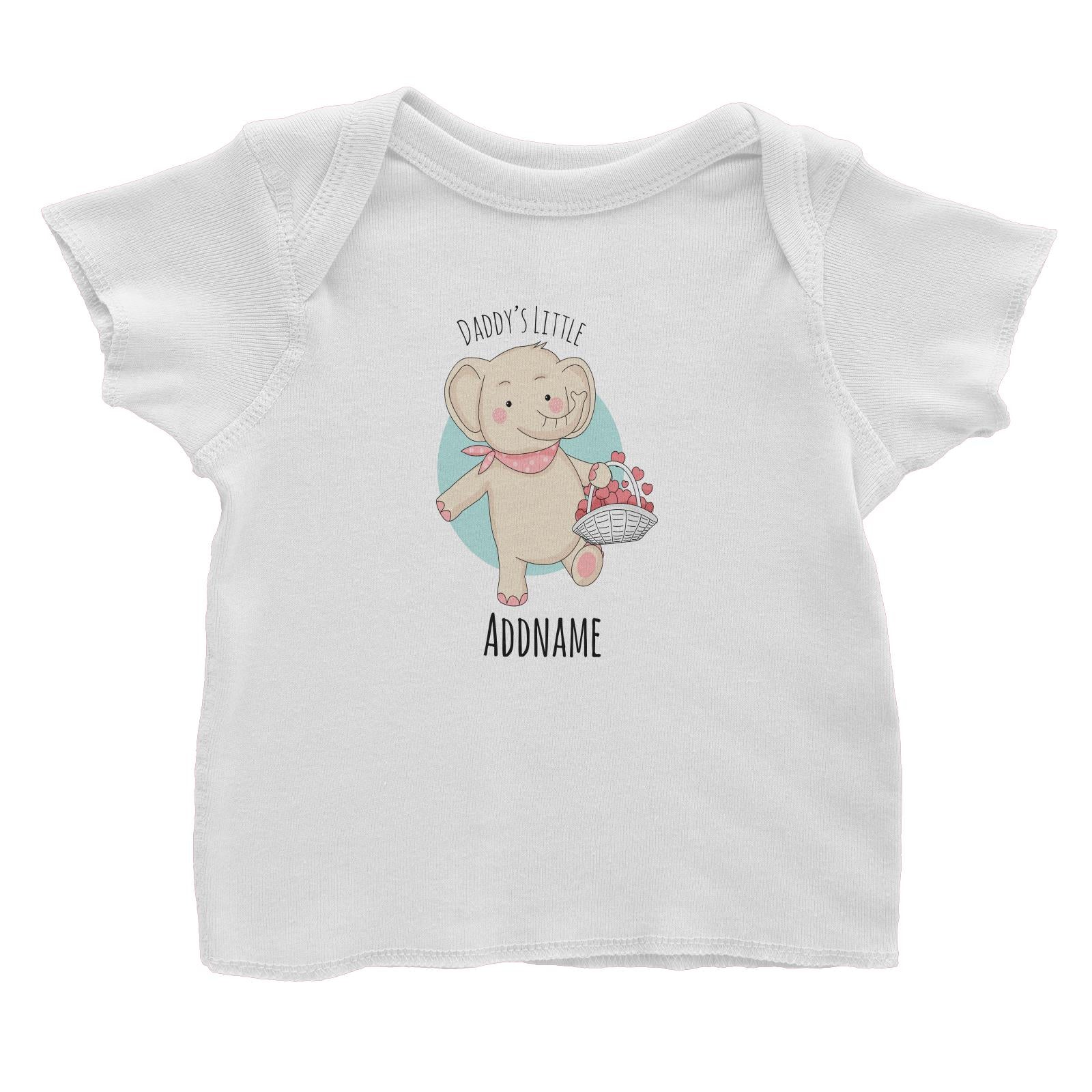 Sweet Animals Sketches Elephant Daddy's Little Addname Baby T-Shirt
