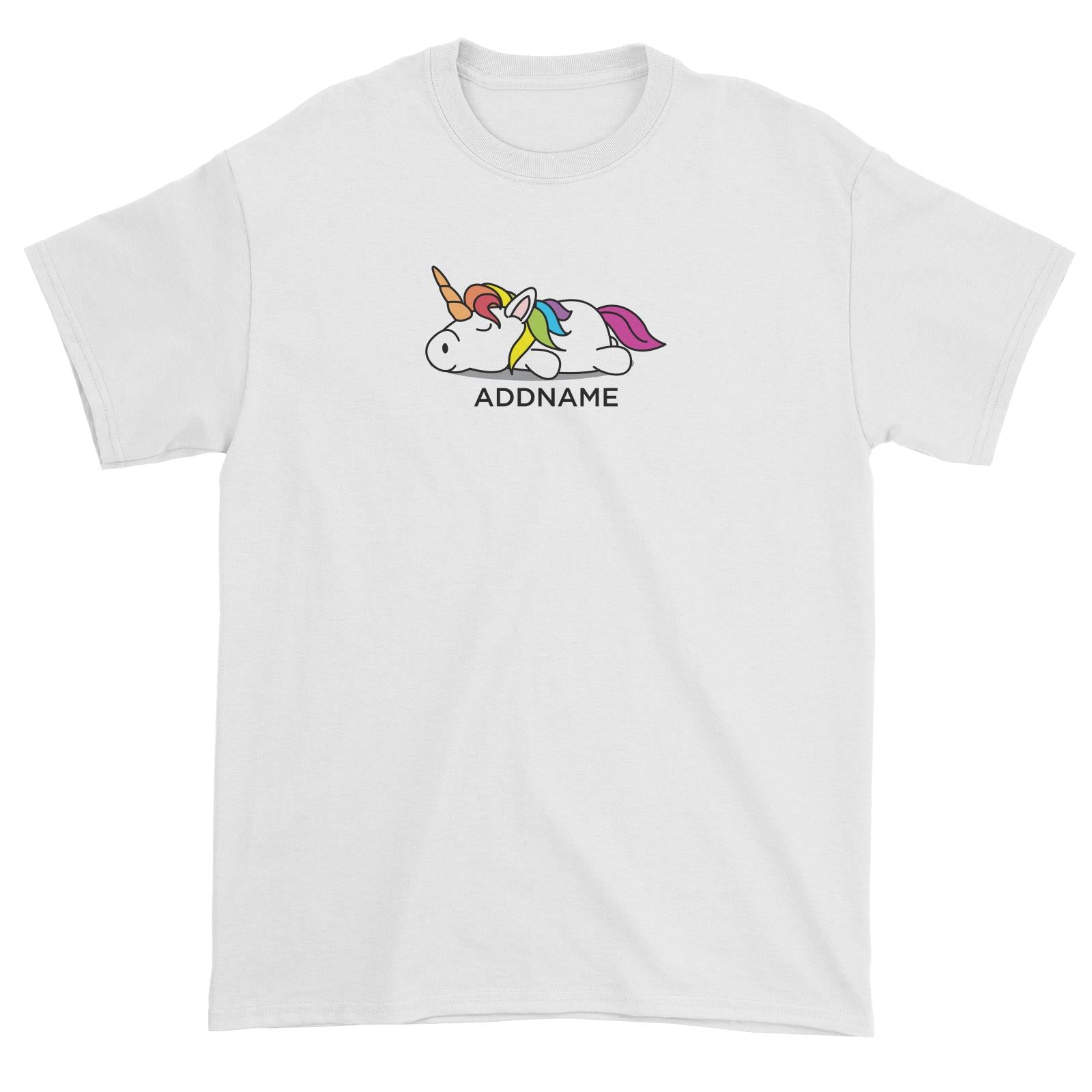 Lazy Colourful Unicorn Addname Unisex T-Shirt  (FLASH DEAL)