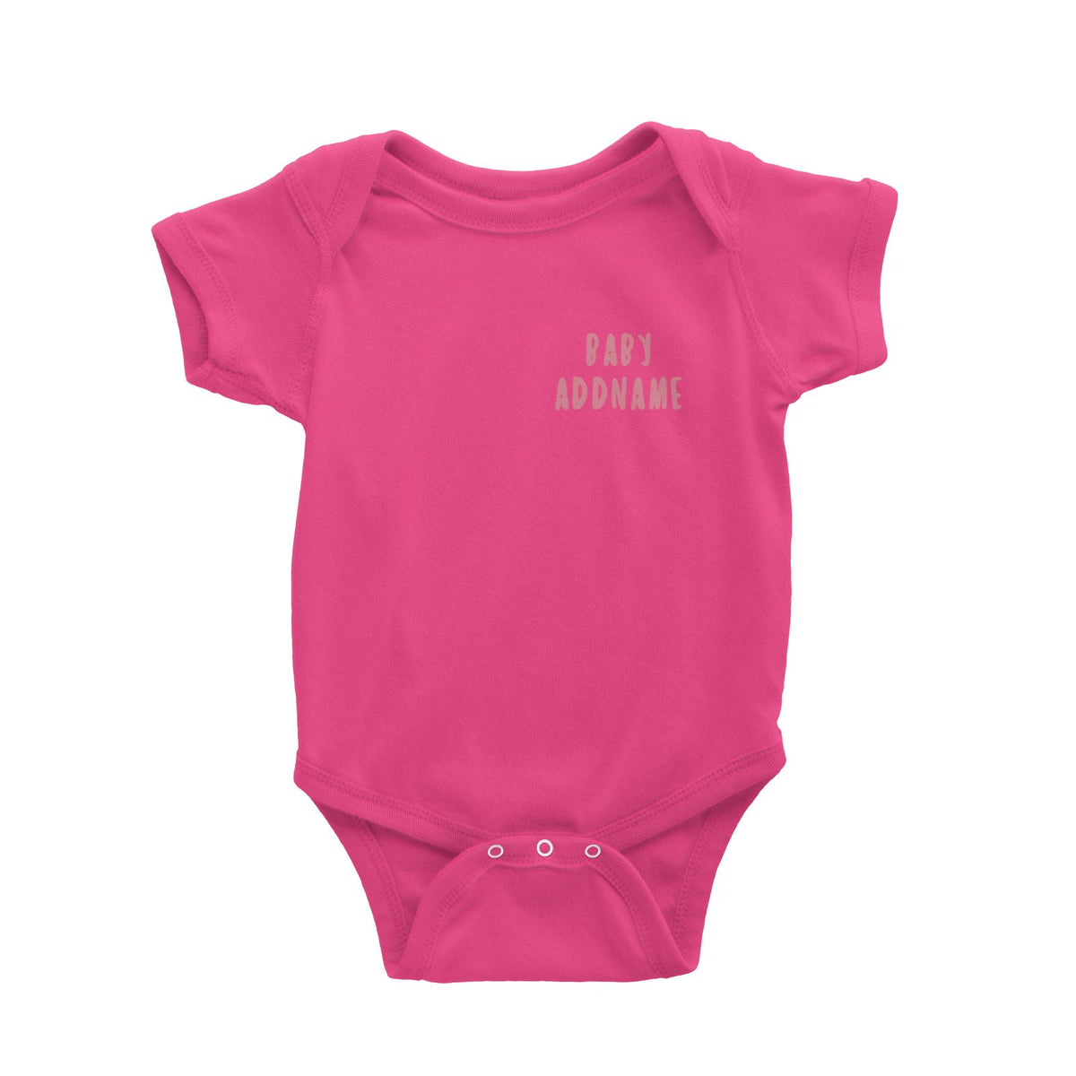 Baby Addname Logo in Pink Baby Romper Personalizable Designs Basic Newborn