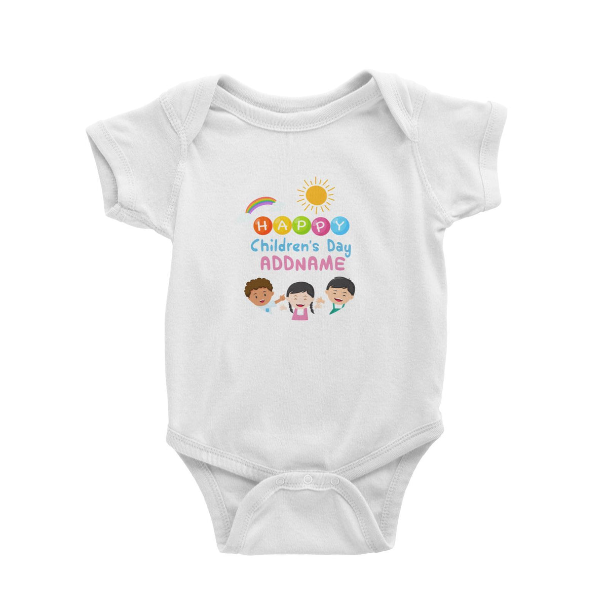 Children's Day Gift Series Happy Children's Day Three Children Addname Baby Romper