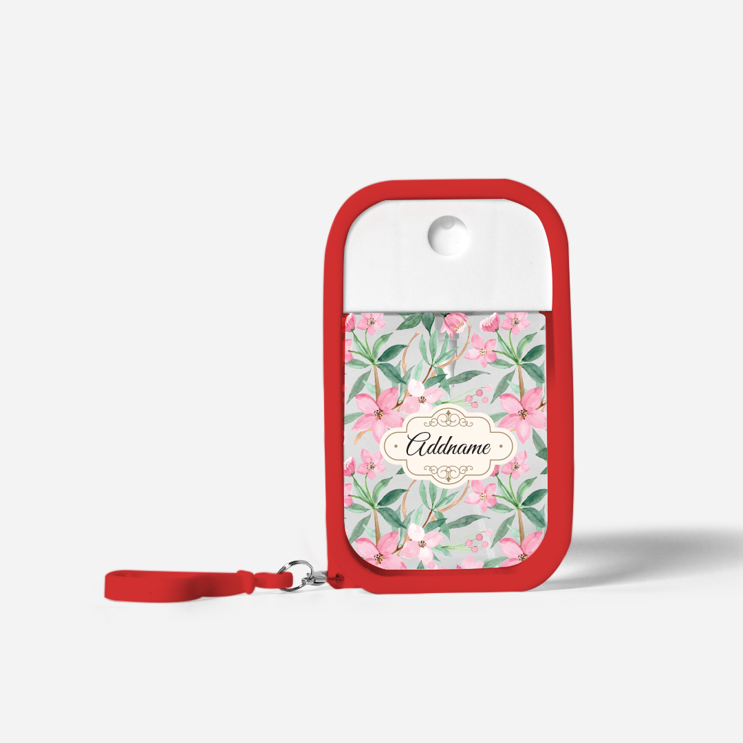 Laura Series Refillable Hand Sanitizer with Personalisation - Blossom Red