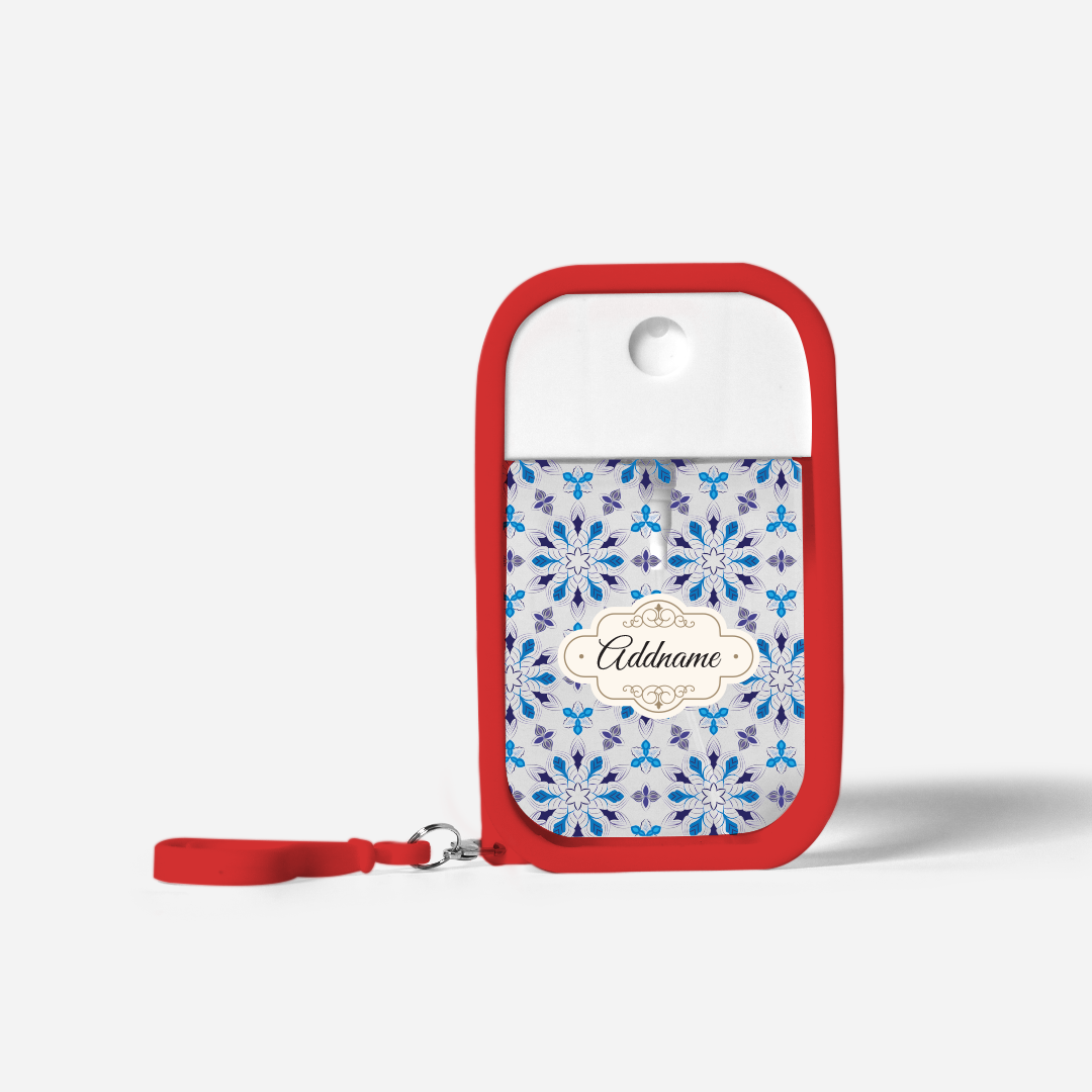 Moroccan Series Refillable Hand Sanitizer with Personalisation - Arabesque Frost Red
