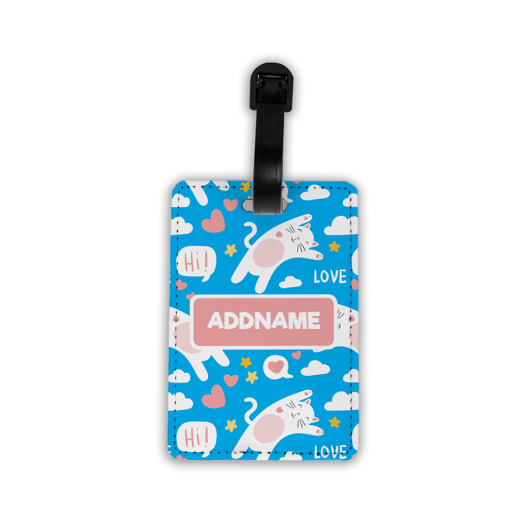 Kids Essentials - Kids Bag Tag Cute Cat Pink