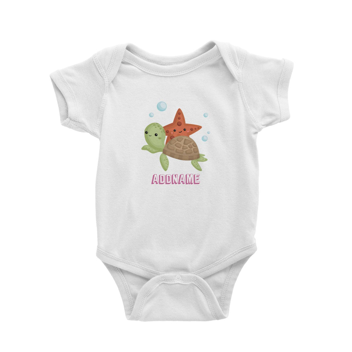 Birthday Mermaid Turtle And Starfish Addname Baby Romper