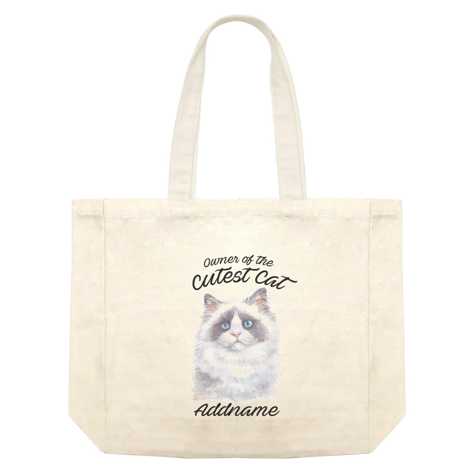 Watercolor Owner Of The Cutest Cat Ragdoll Cat Addname Shopping Bag