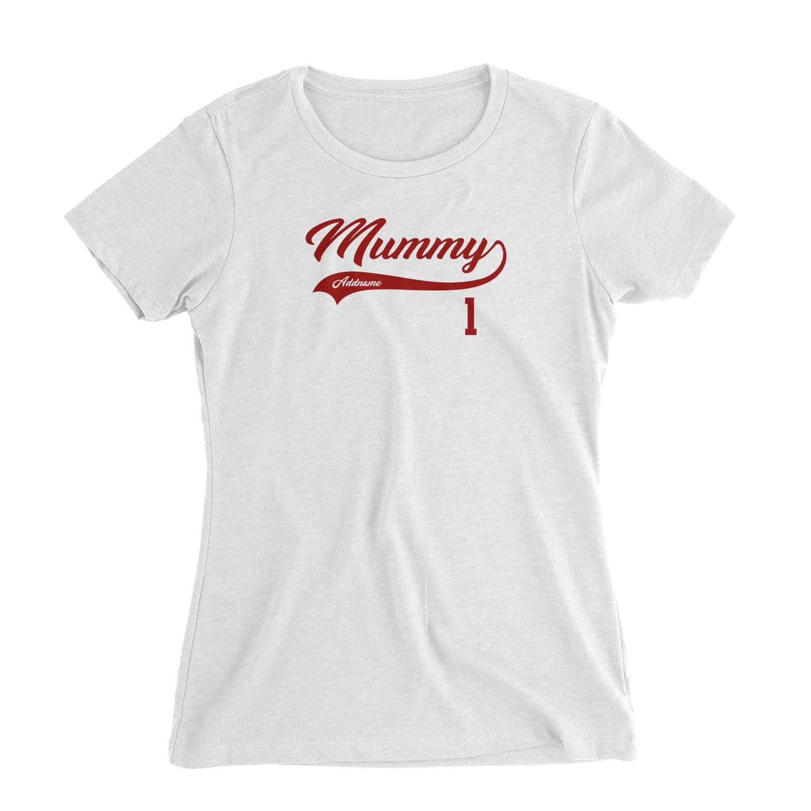 Mummy Retro No 1 Baseball Team Women's Slim Fit T-Shirt