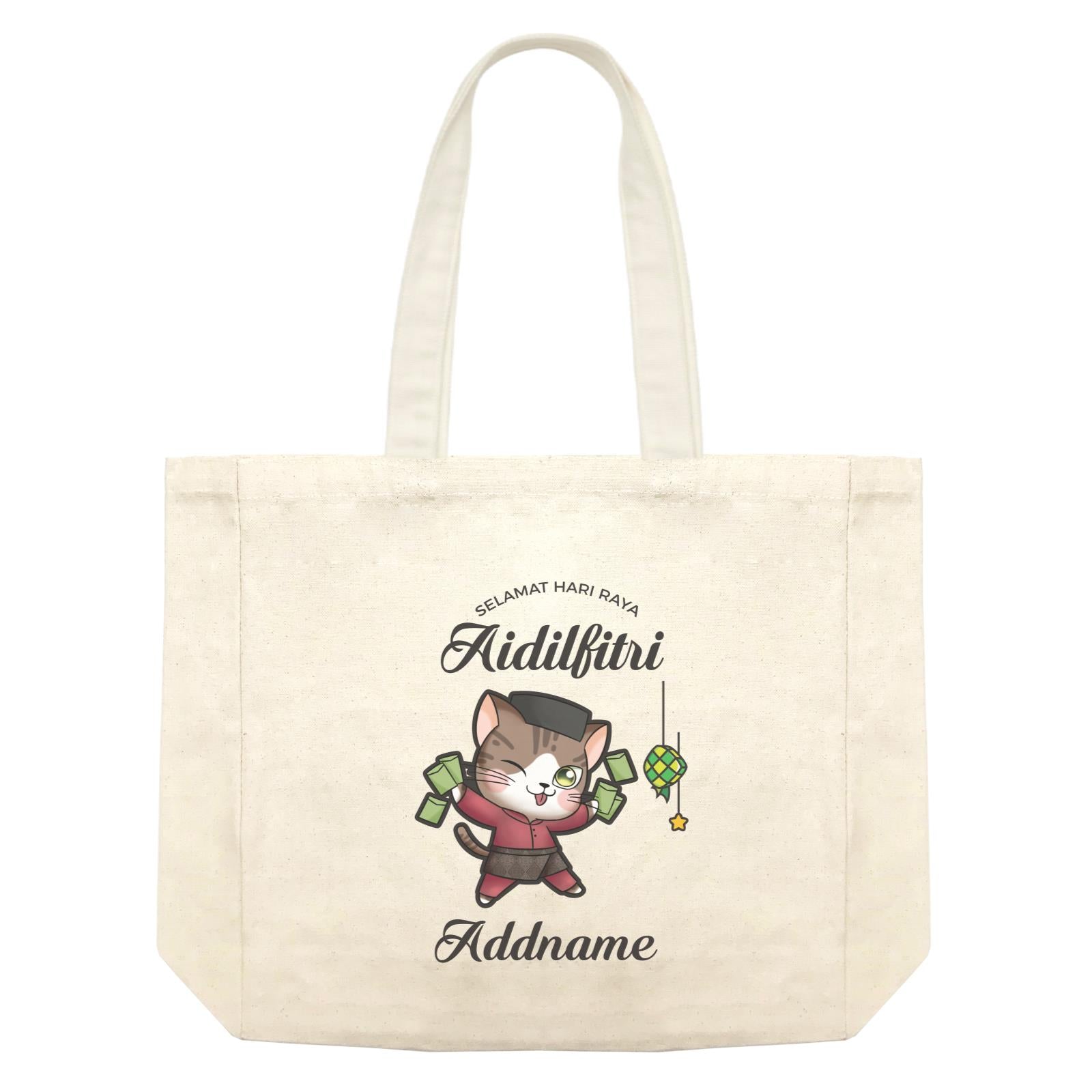 Raya Cute Animals Brother Cat Wishes Selamat Hari Raya Aidilfitri Shopping Bag